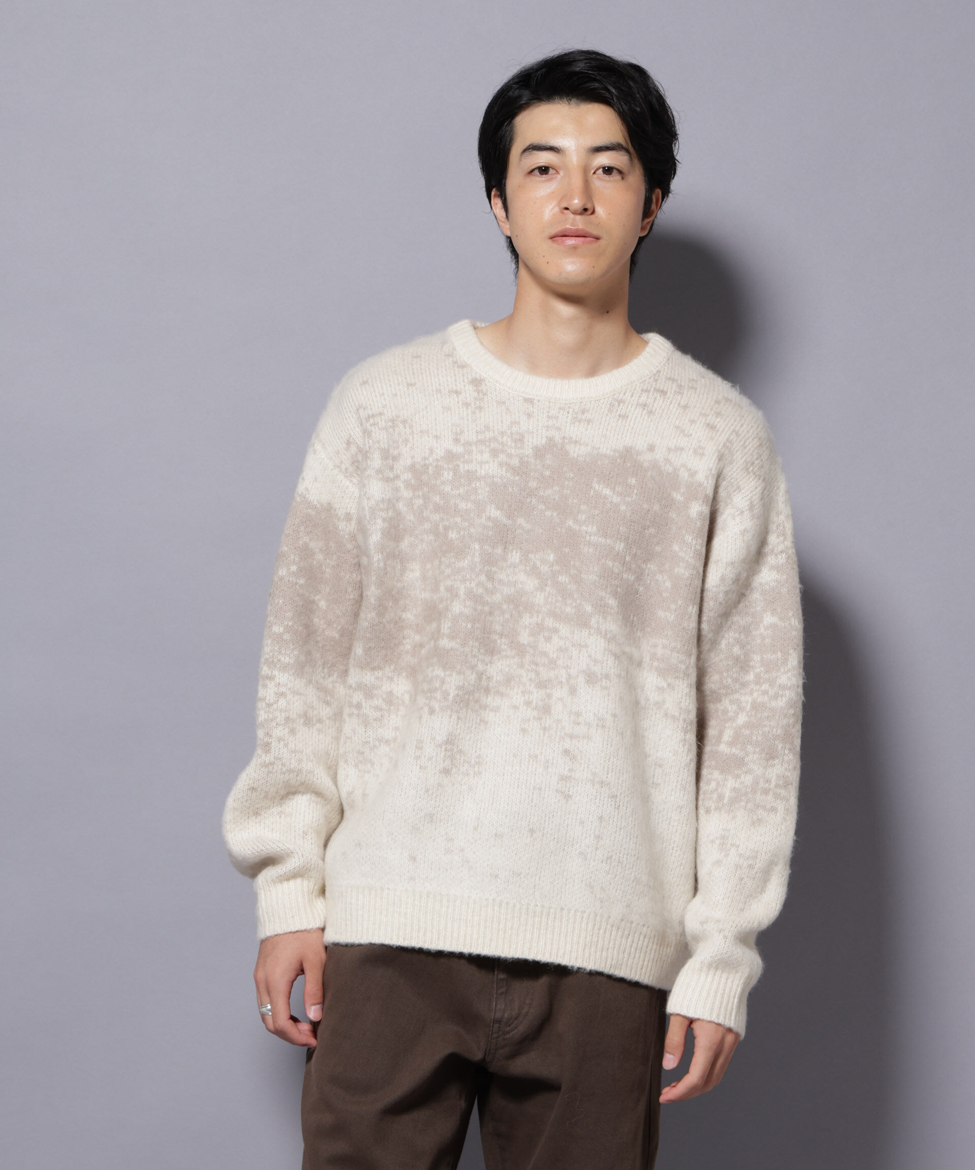 nano･universe「アート柄クルーネックニット1 シックカラー」|ニット・セーター|アイボリー7