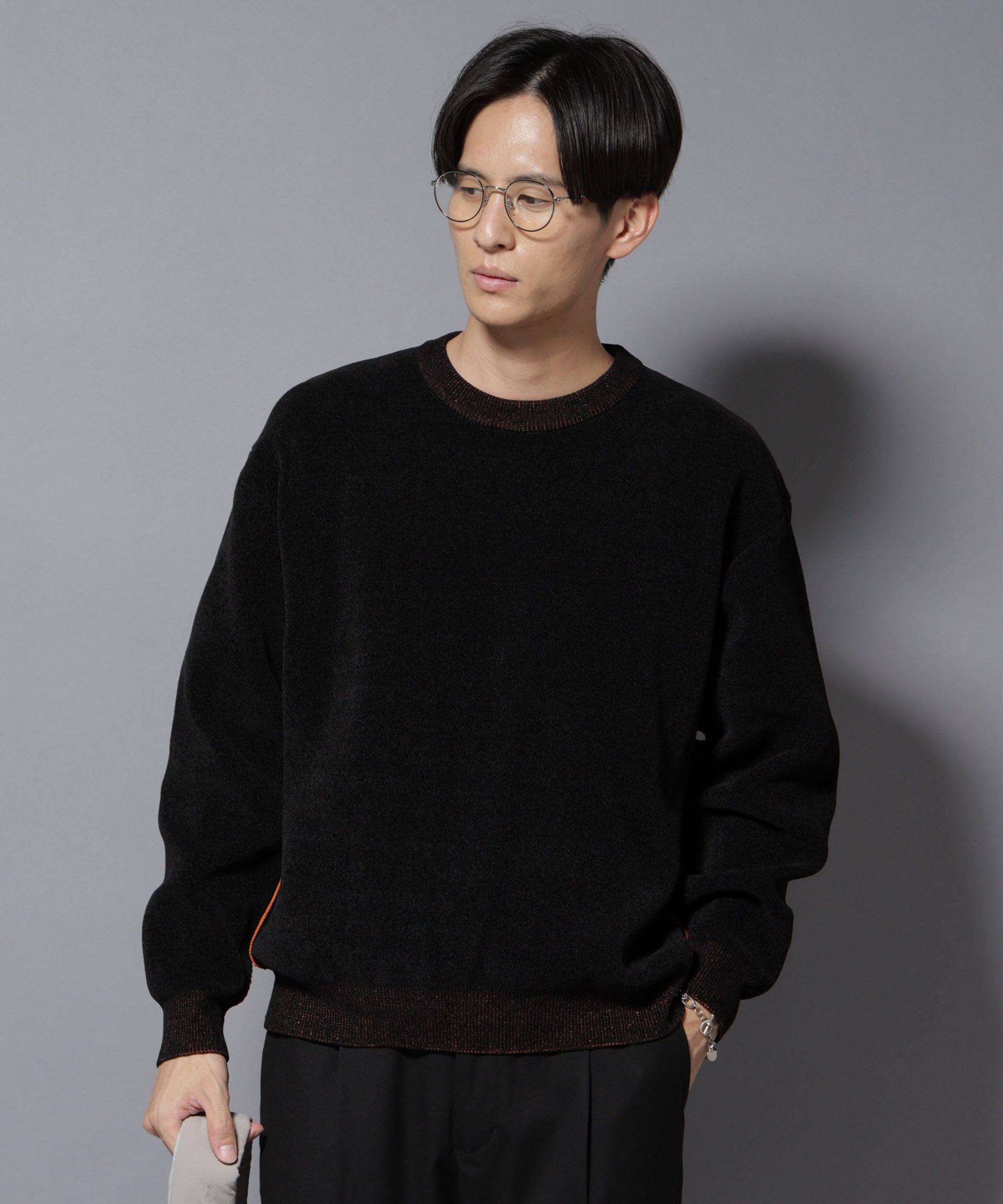 nano･universe「モールヤーンダブルフェイスクルーネックニット」|ニット・セーター|