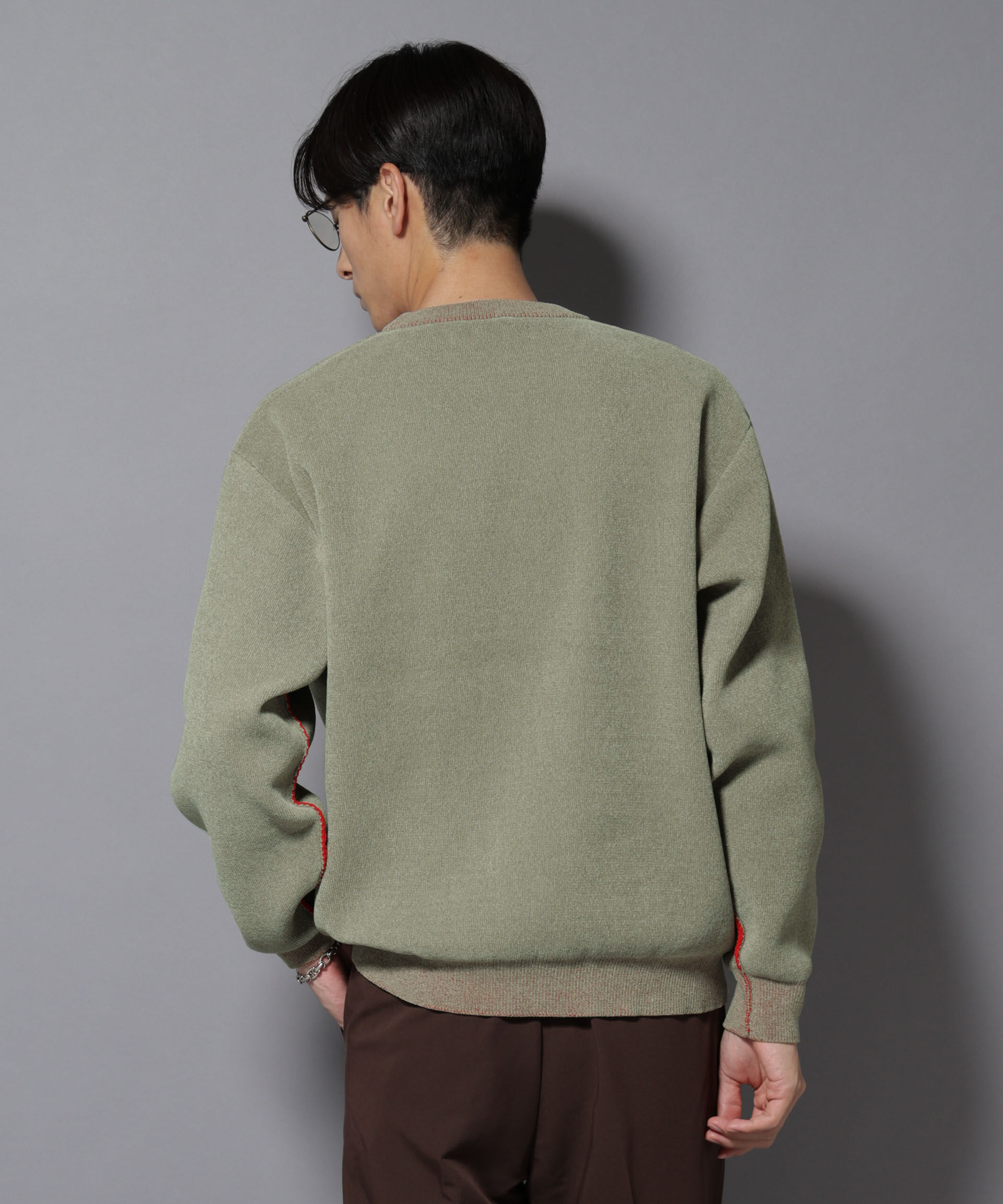 nano･universe「モールヤーンダブルフェイスクルーネックニット」|ニット・セーター|