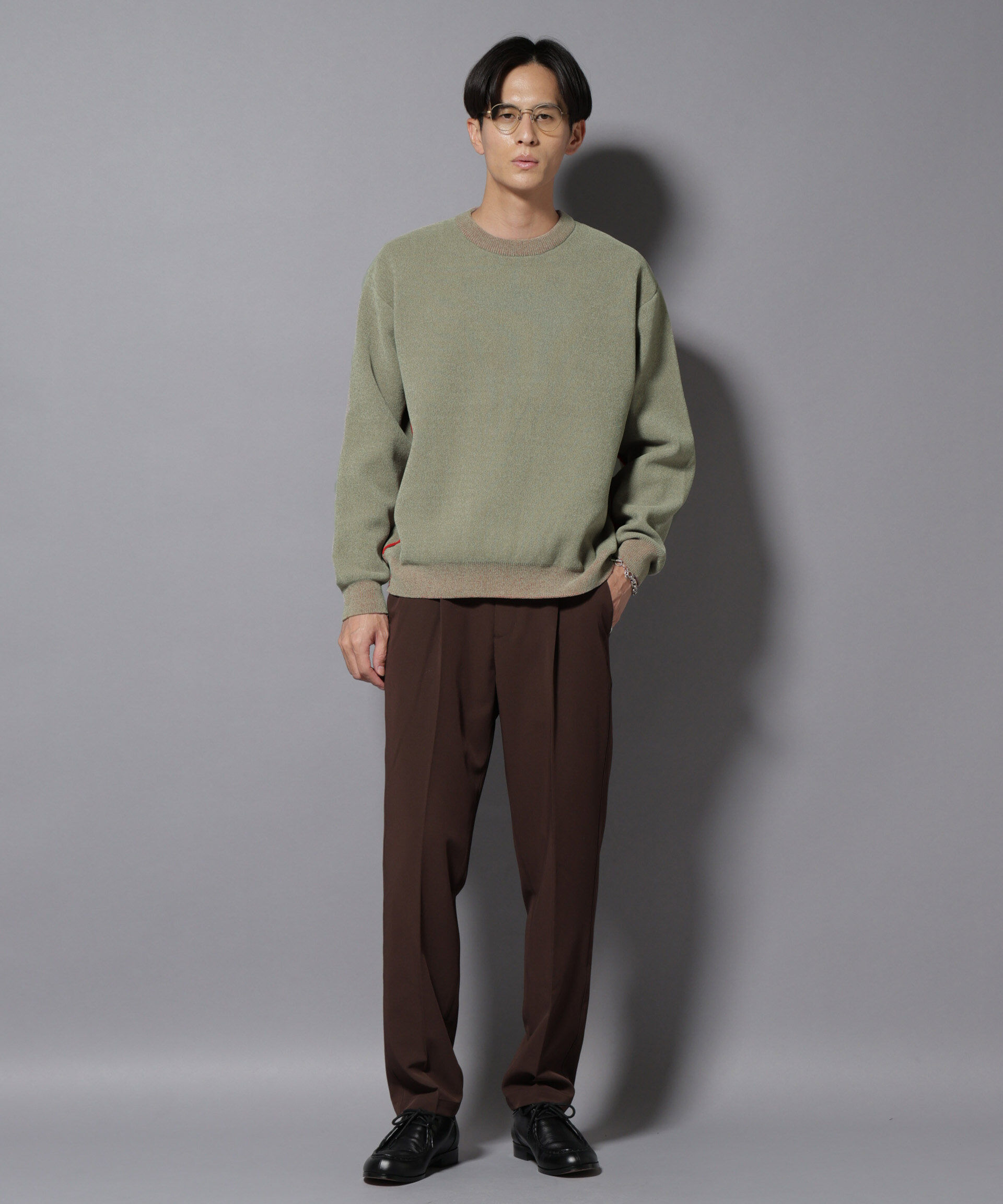 nano･universe「モールヤーンダブルフェイスクルーネックニット」|ニット・セーター|