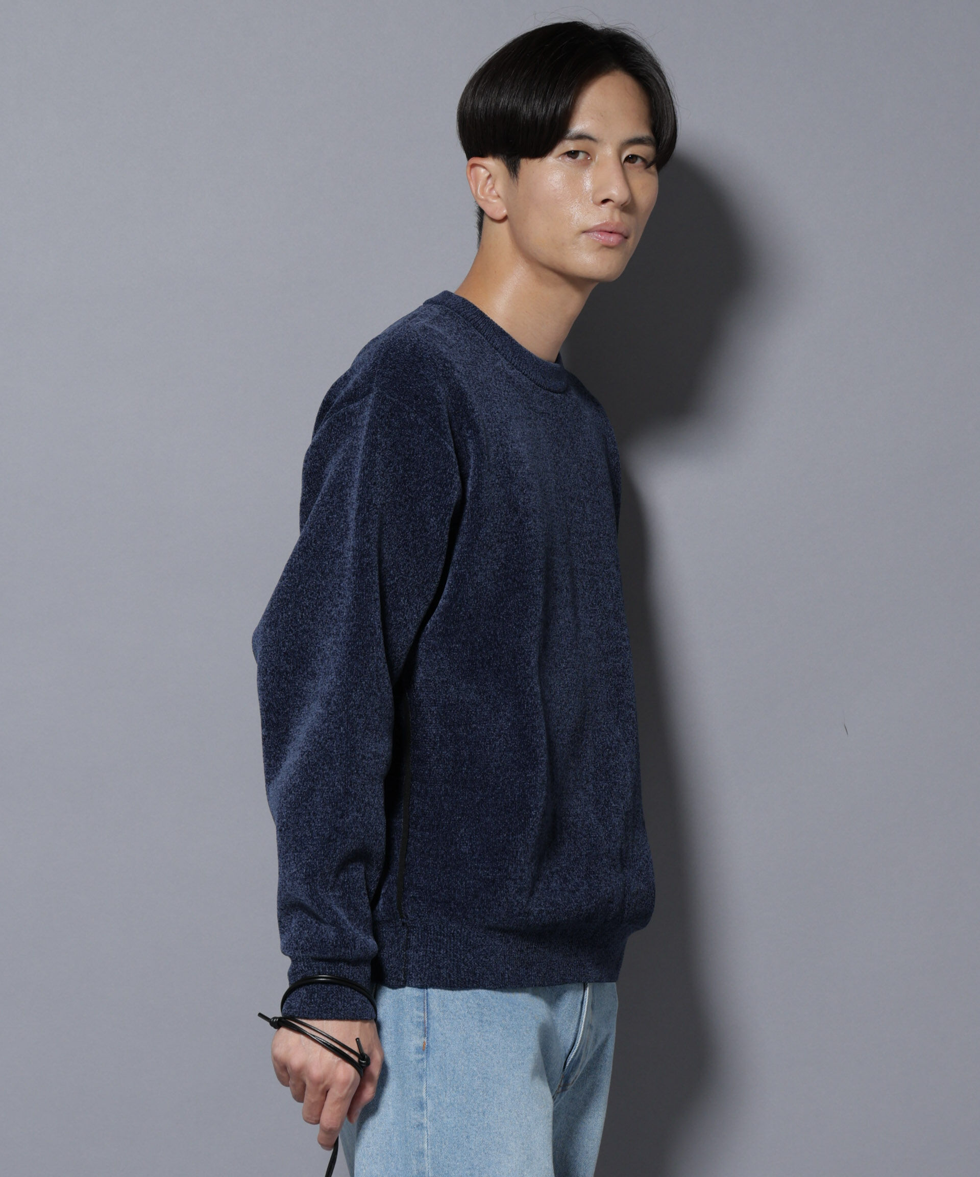 nano･universe「モールヤーンダブルフェイスクルーネックニット」|ニット・セーター|