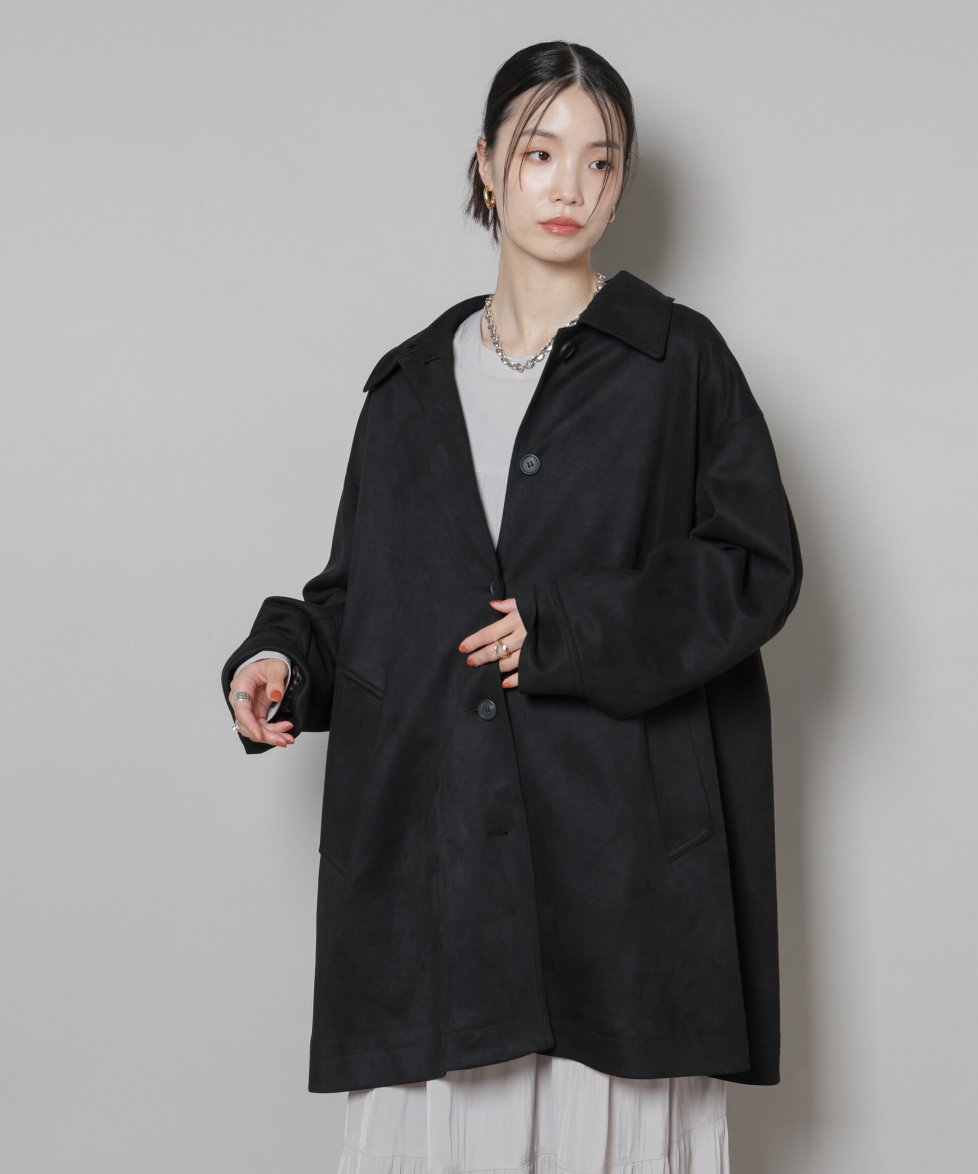 nano･universe「フェイクスエードAラインミドルコート」|その他|