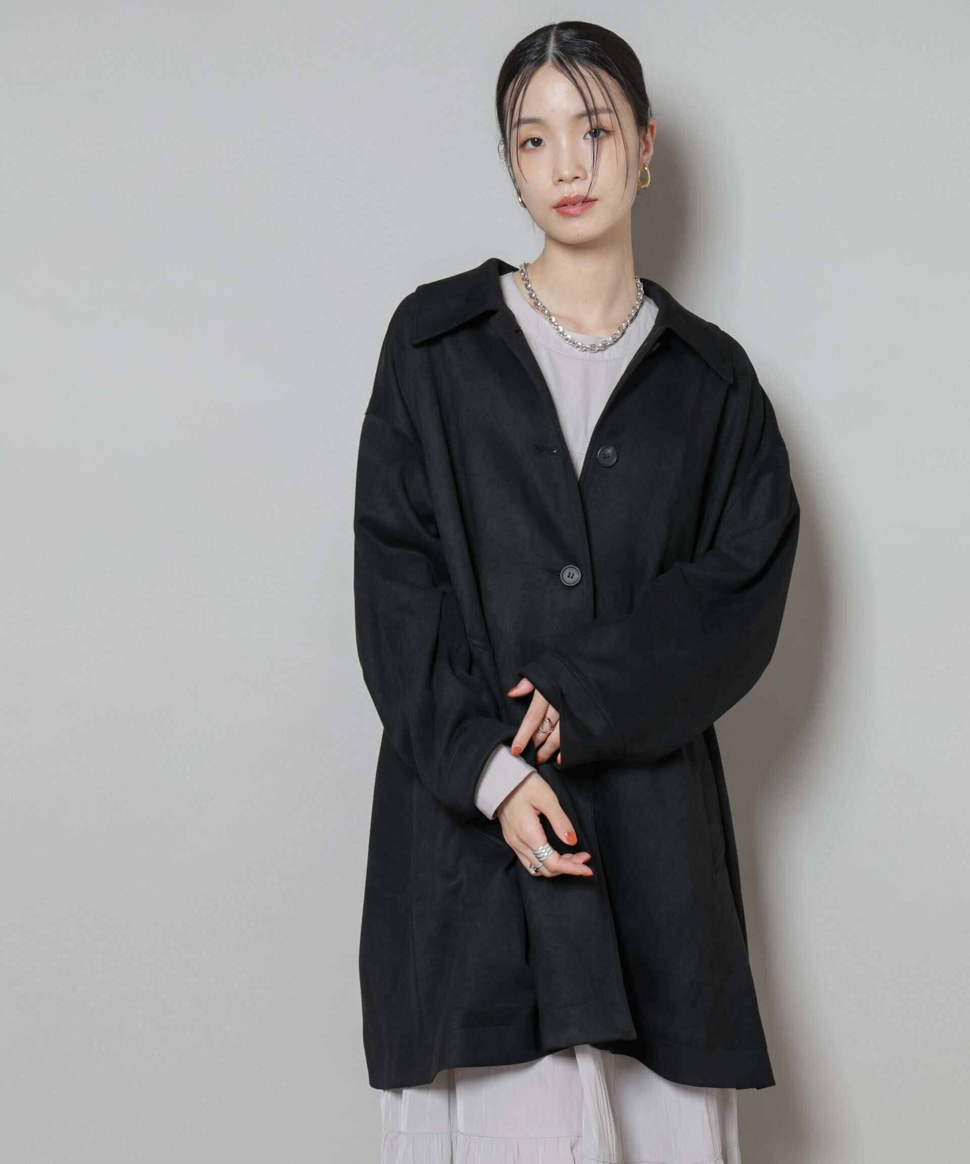 nano･universe「フェイクスエードAラインミドルコート」|その他|