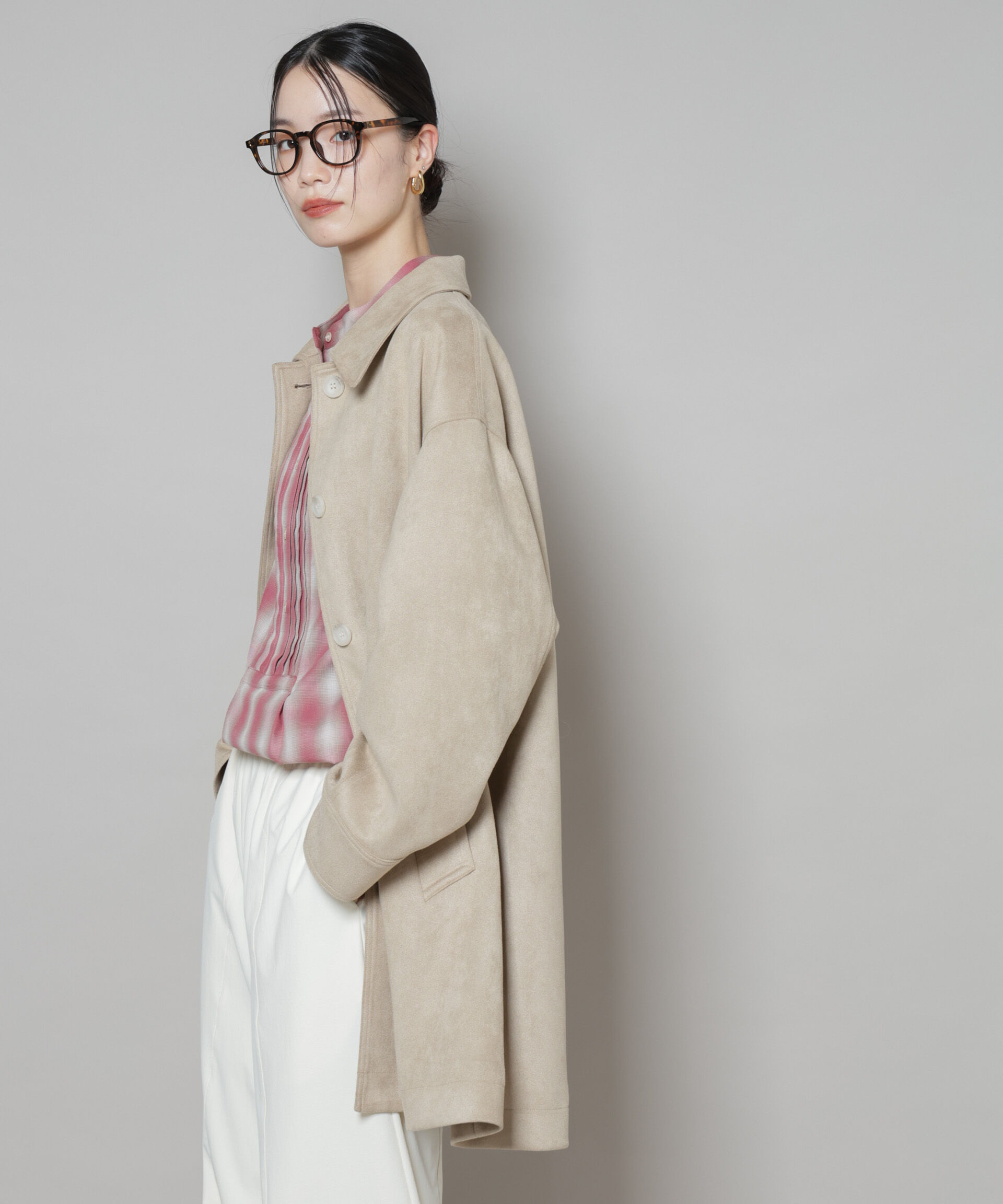 nano･universe「フェイクスエードAラインミドルコート」|その他|