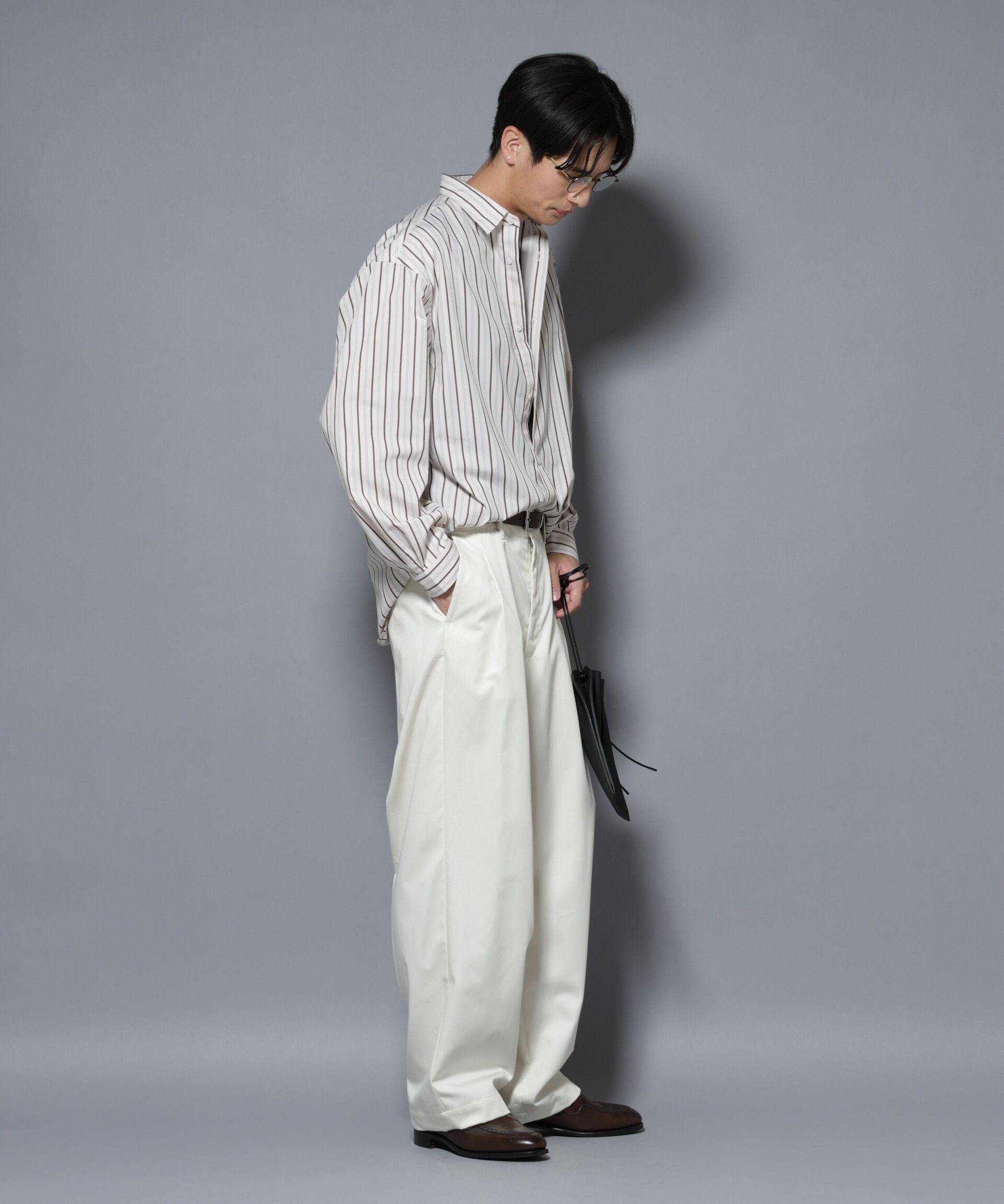 nano･universe「「大人のワイドシャツ」レギュラーカラー ストライプ長袖」|シャツ・ブラウス|