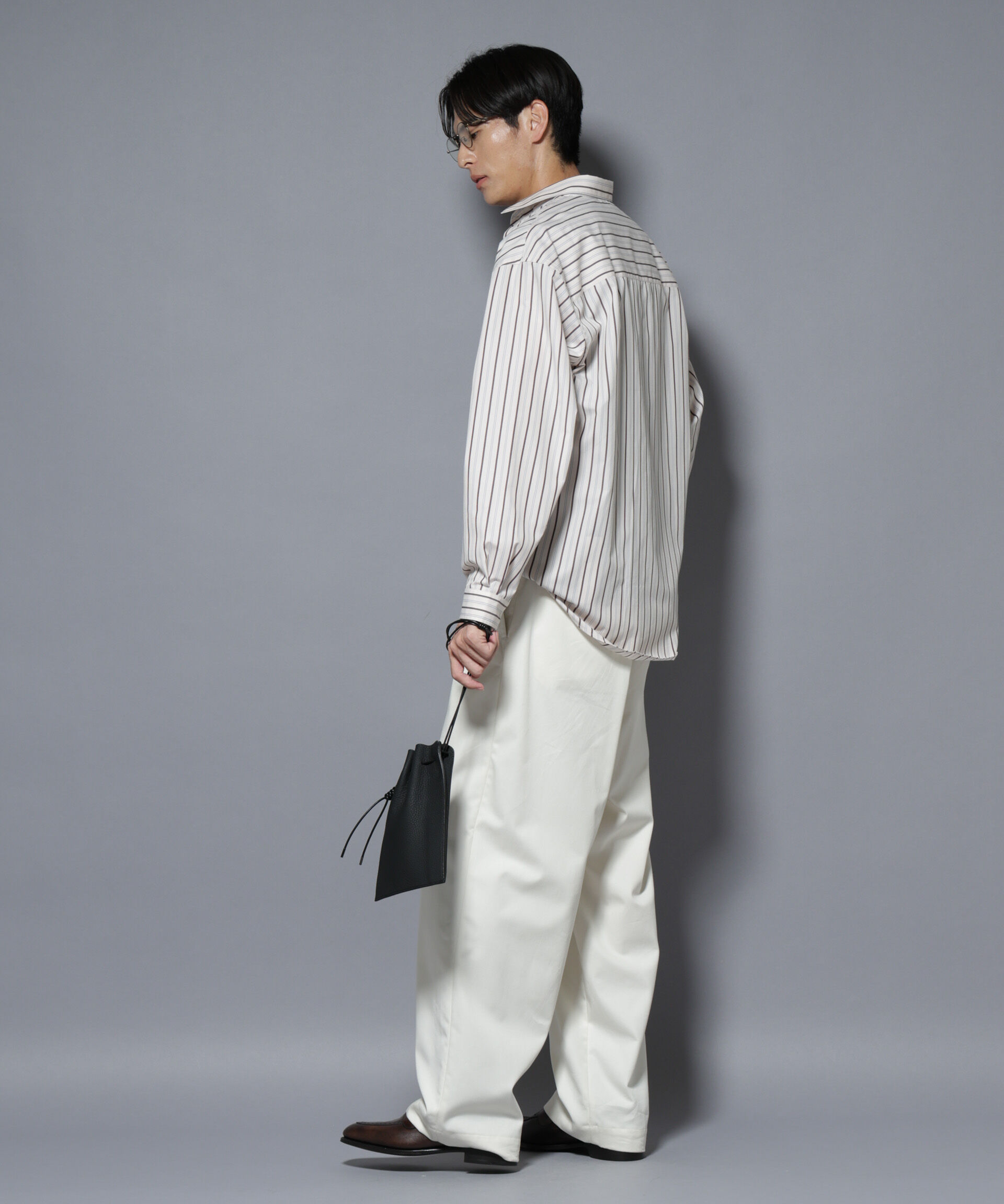 nano･universe「「大人のワイドシャツ」レギュラーカラー ストライプ長袖」|シャツ・ブラウス|