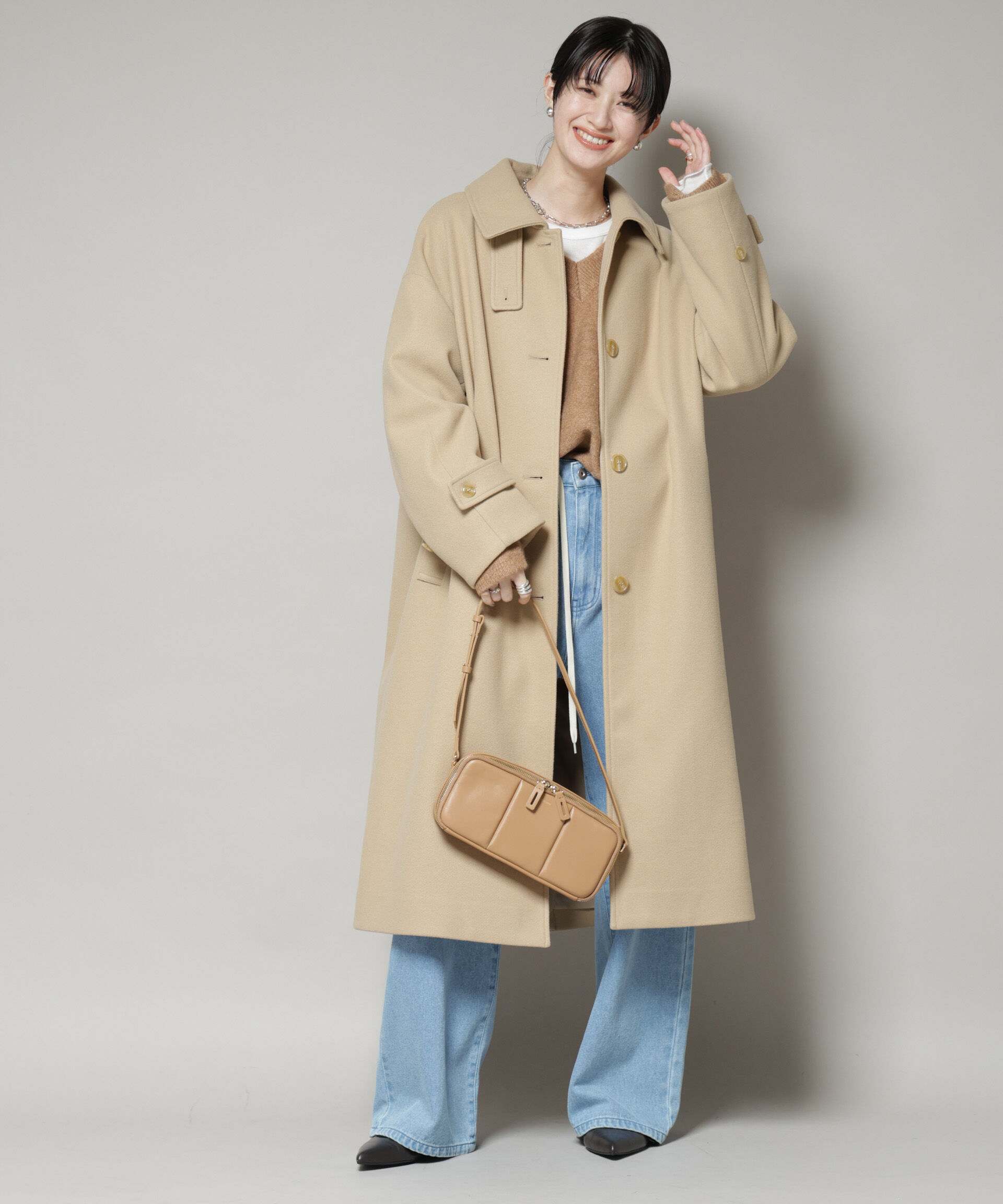 nano･universe「メルトンジャージーステンカラーコート」|その他|