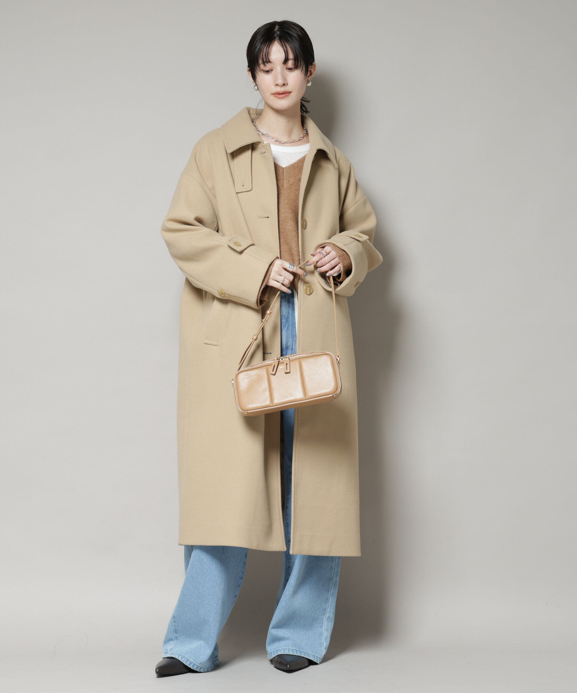 nano･universe「メルトンジャージーステンカラーコート」|その他|