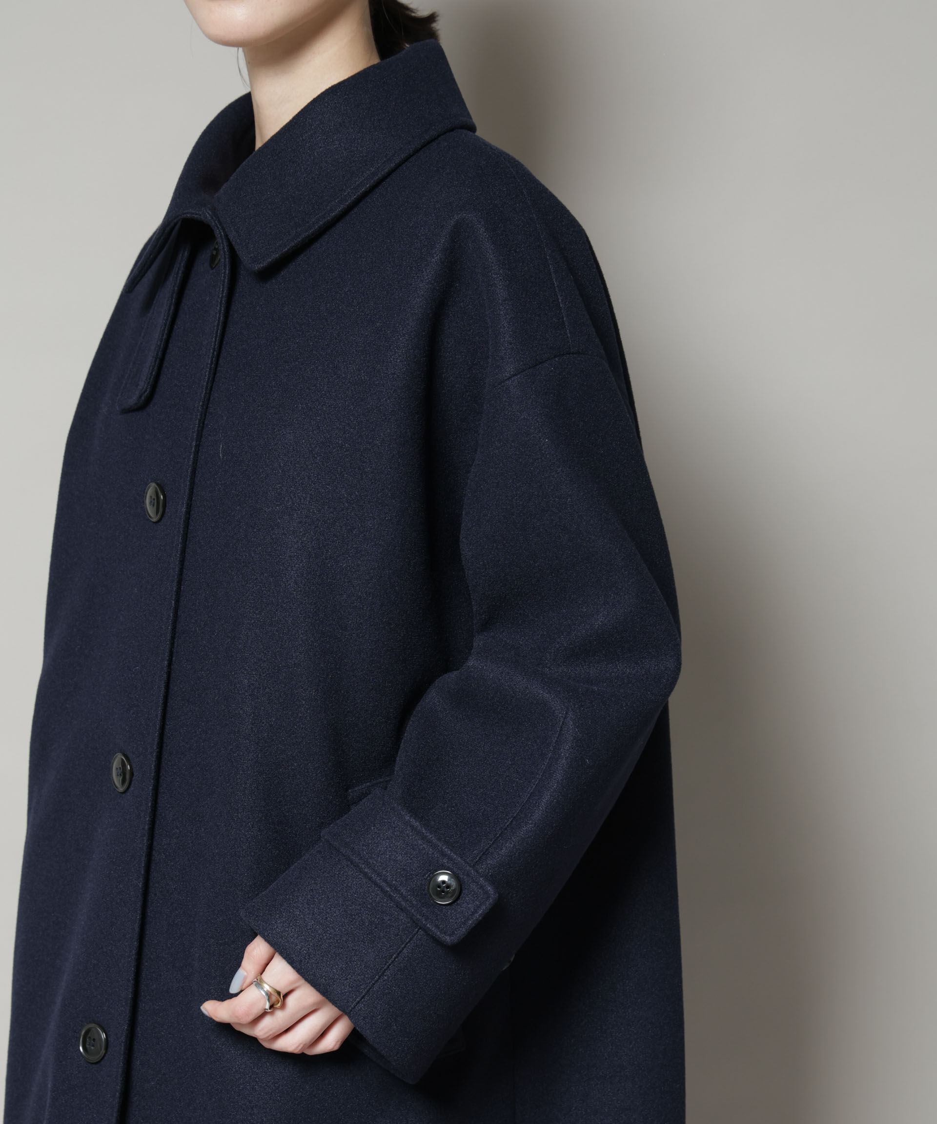 nano･universe「メルトンジャージーステンカラーコート」|その他|