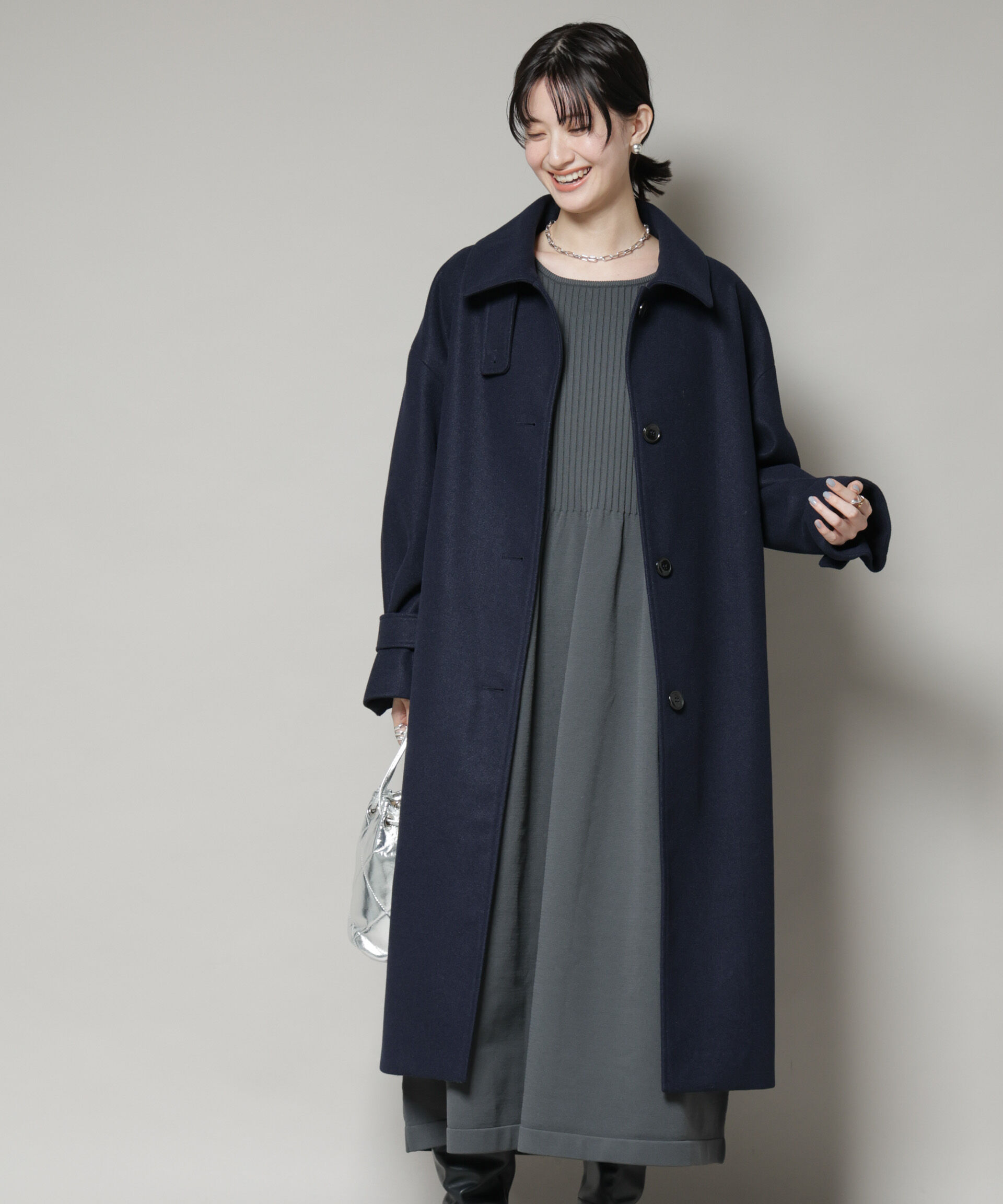 nano･universe「メルトンジャージーステンカラーコート」|その他|