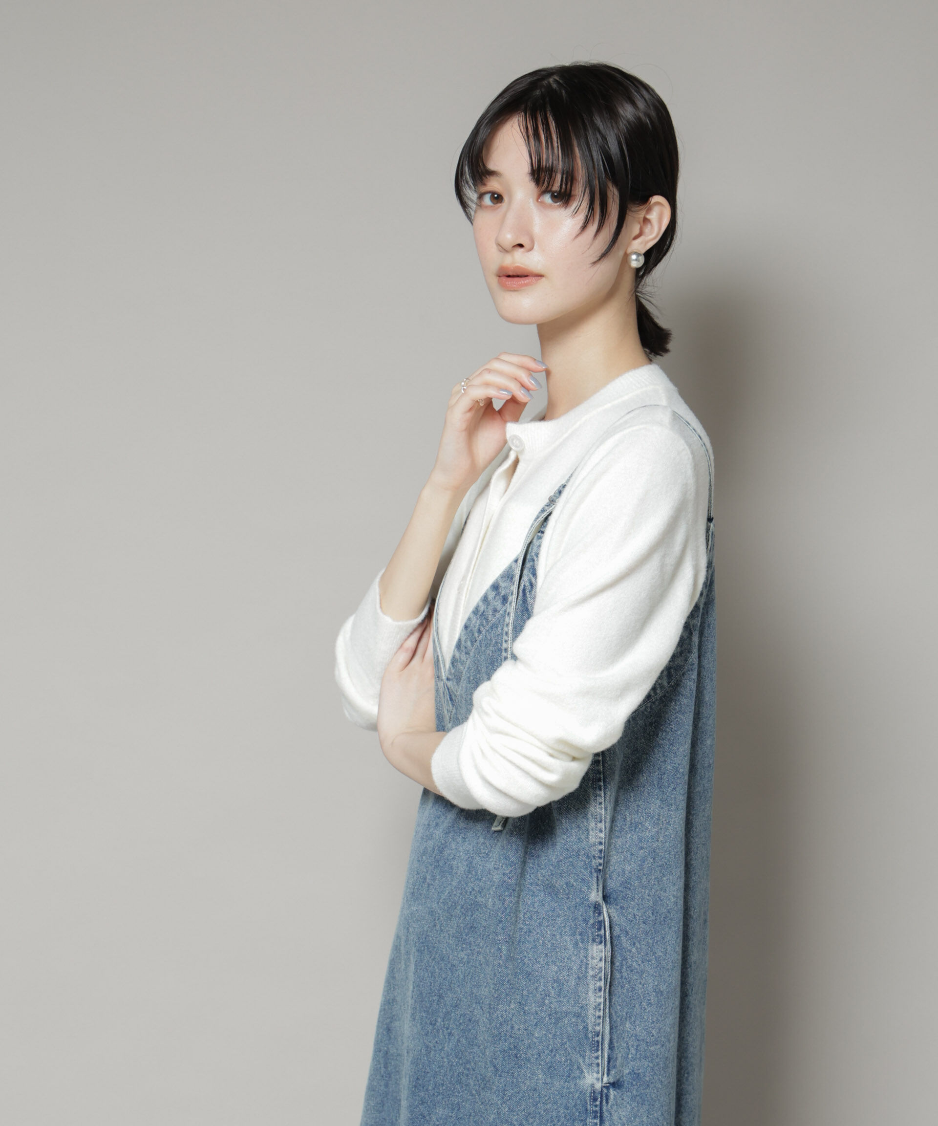 nano･universe「ミニラメシャギークルーネックカーディガン」|ニット・セーター|