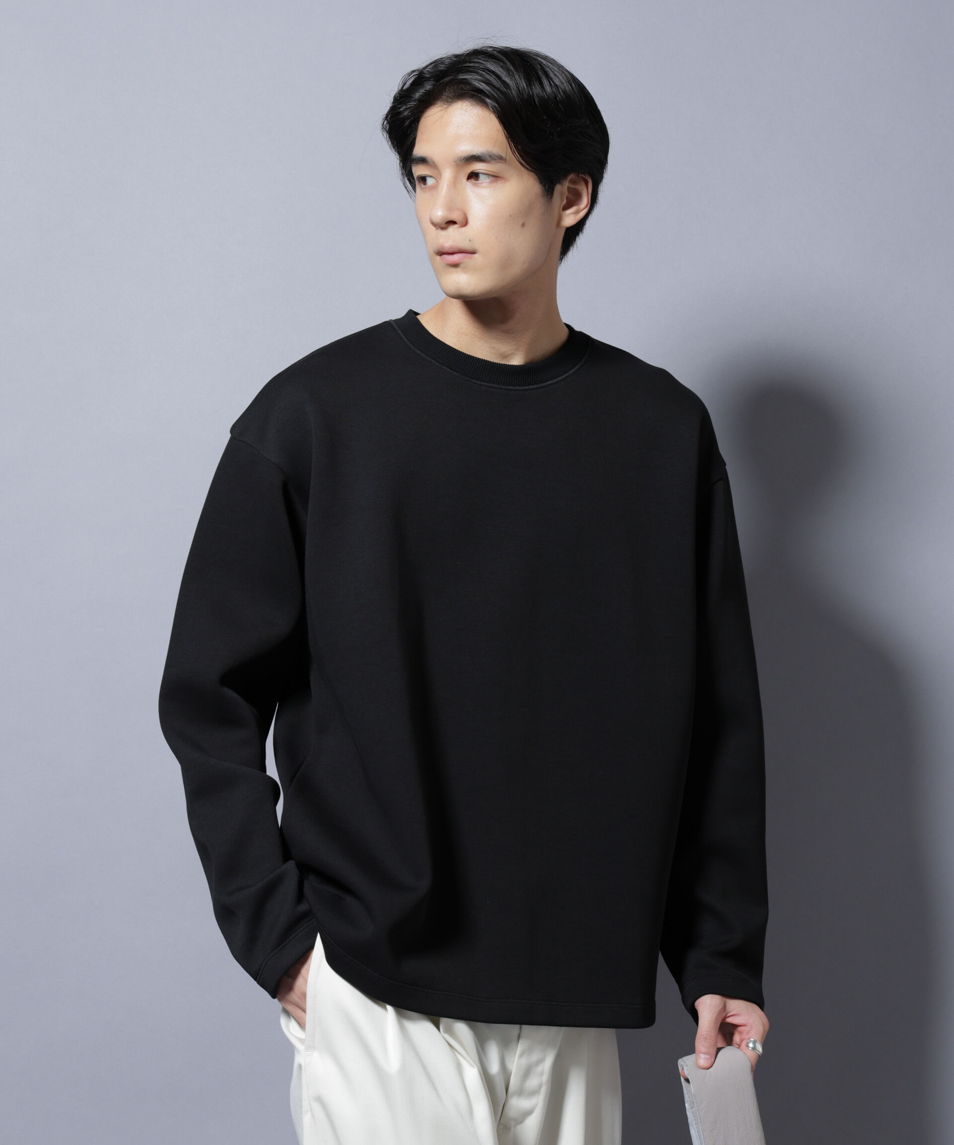 nano･universe「ダンボール メロープルオーバー」|Tシャツ・カットソー|ブラック