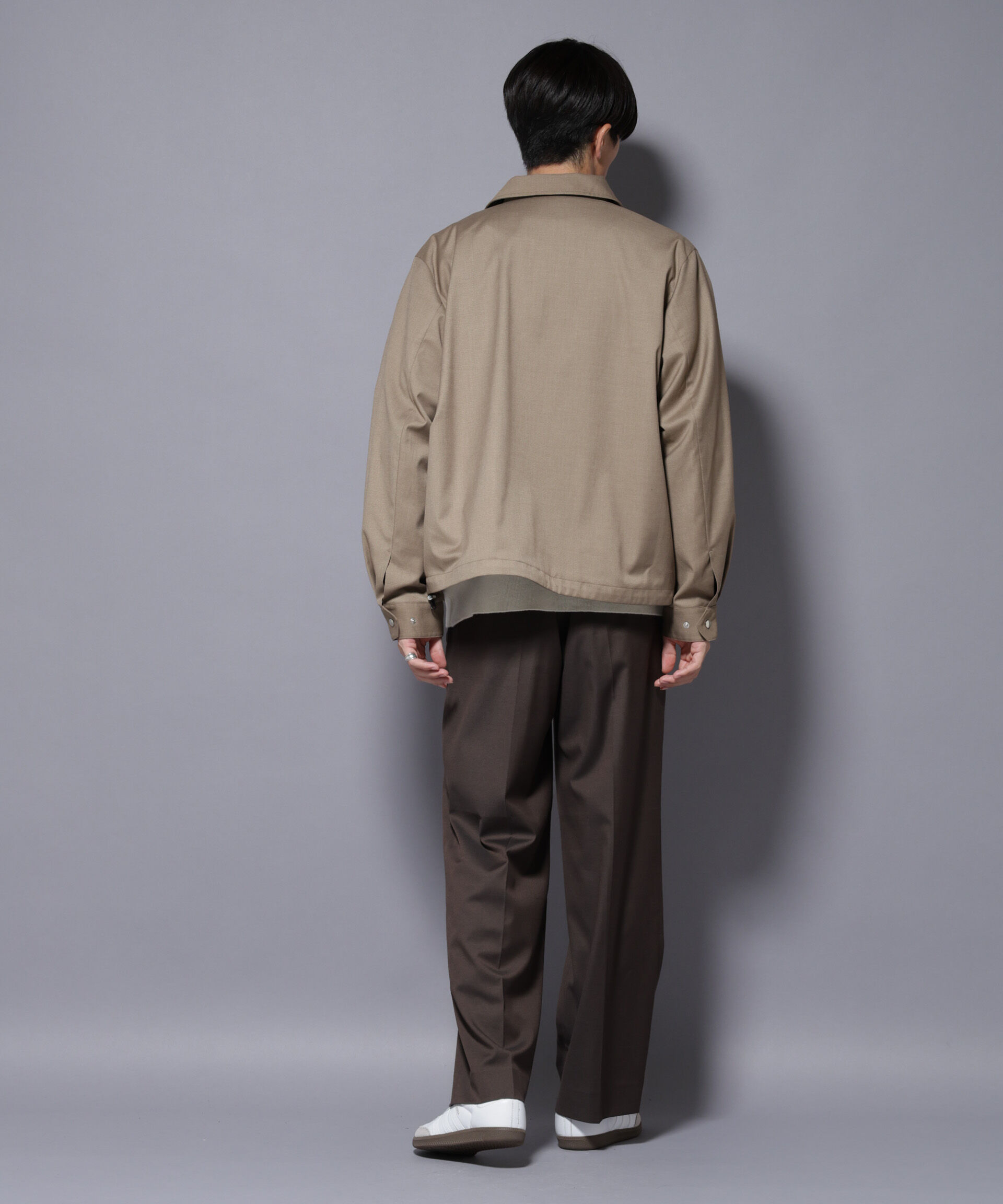 nano･universe「DELEGANTE エアリーサキソニーコーチジャケット」|ブルゾン・スタジャン|