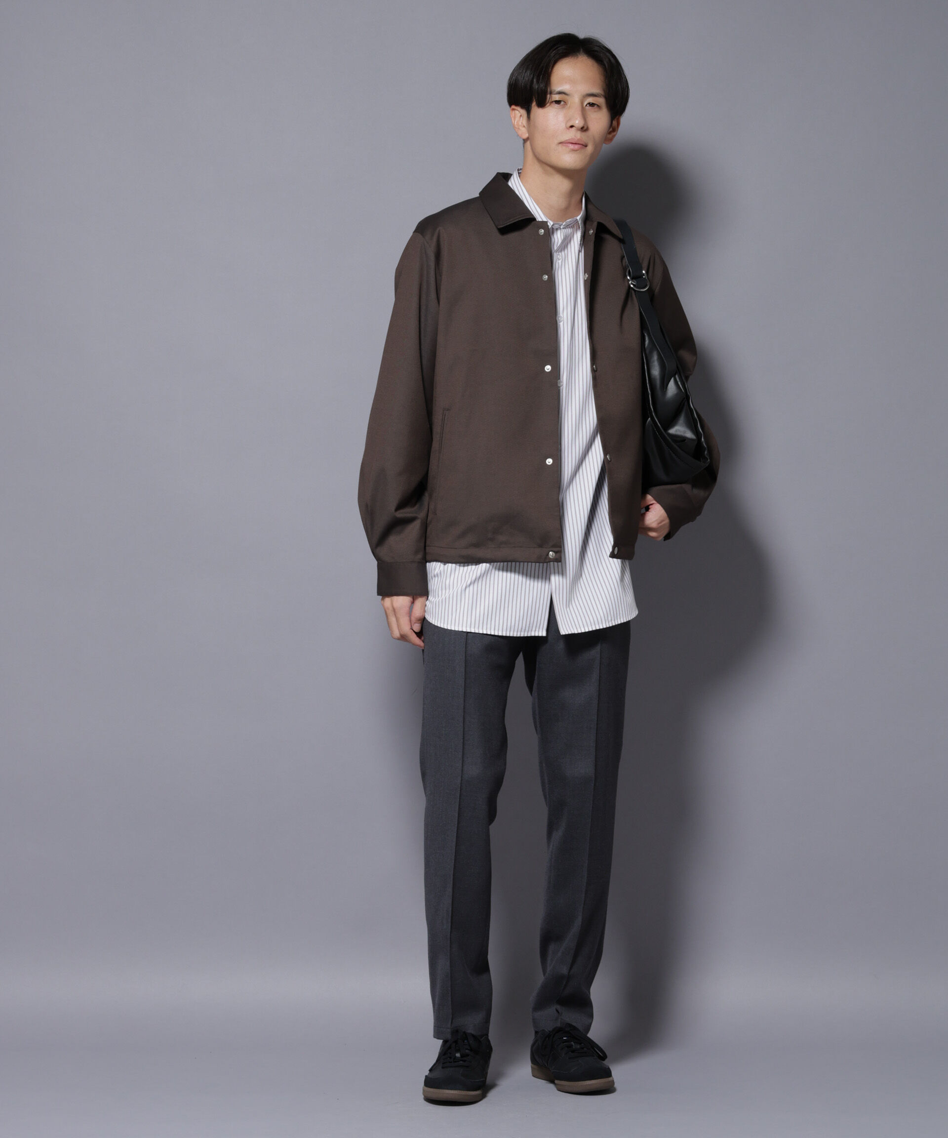 nano･universe「DELEGANTE エアリーサキソニーコーチジャケット」|ブルゾン・スタジャン|