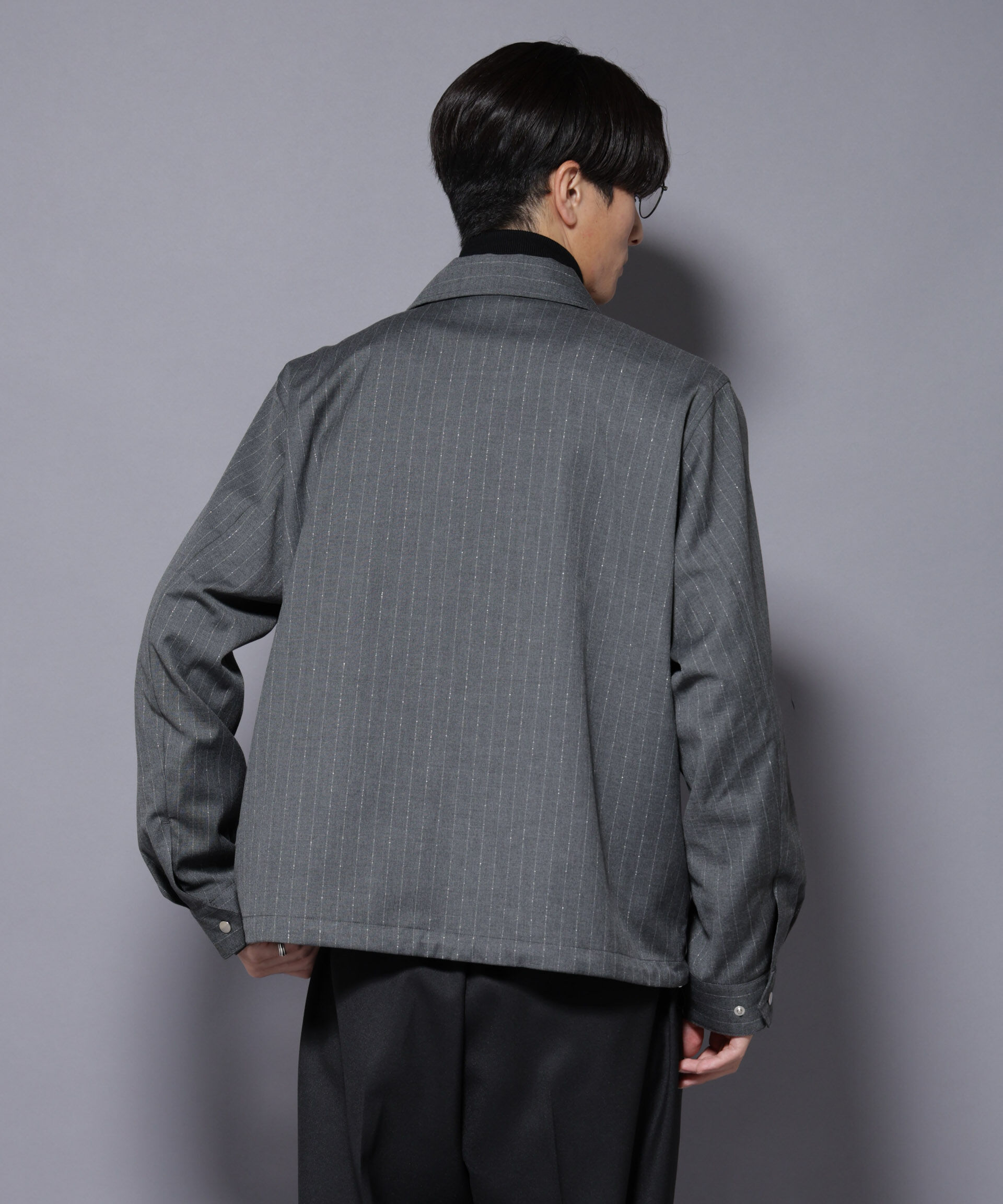 nano･universe「DELEGANTE エアリーサキソニーコーチジャケット」|ブルゾン・スタジャン|