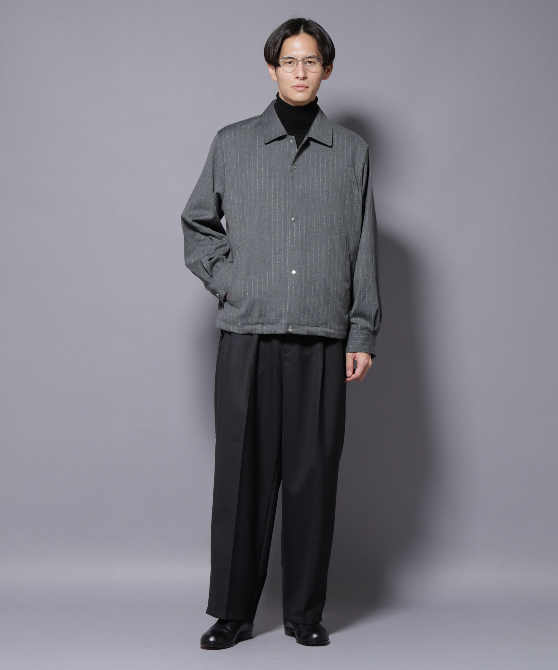 nano･universe「DELEGANTE エアリーサキソニーコーチジャケット」|ブルゾン・スタジャン|