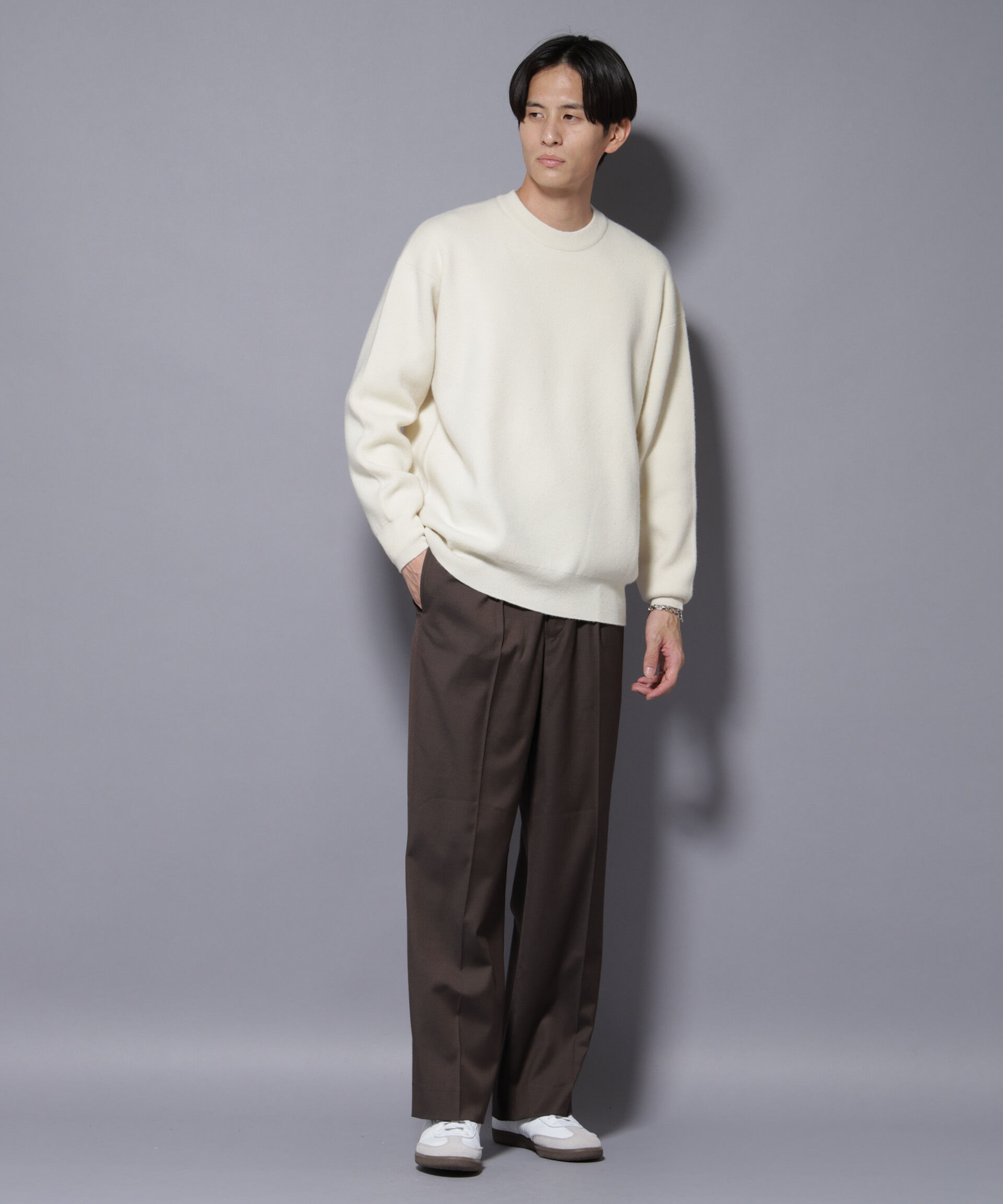 nano･universe「ウールカシミヤクルーネックプルオーバー」|ニット・セーター|