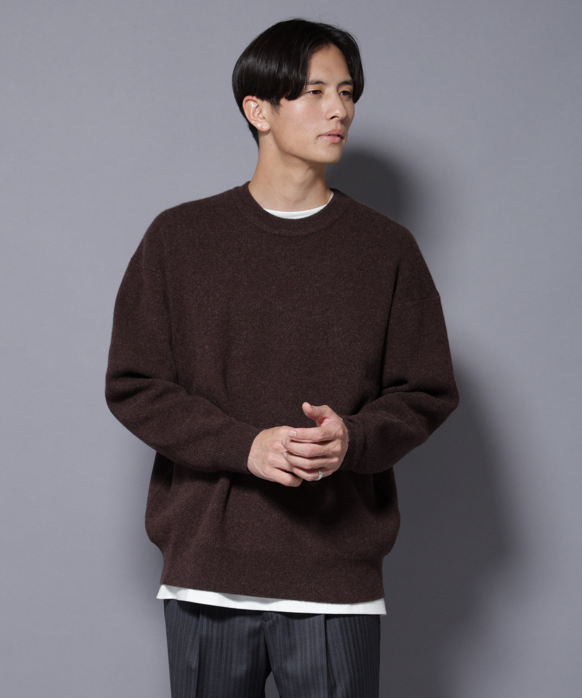 nano･universe「ウールカシミヤクルーネックプルオーバー」|ニット・セーター|