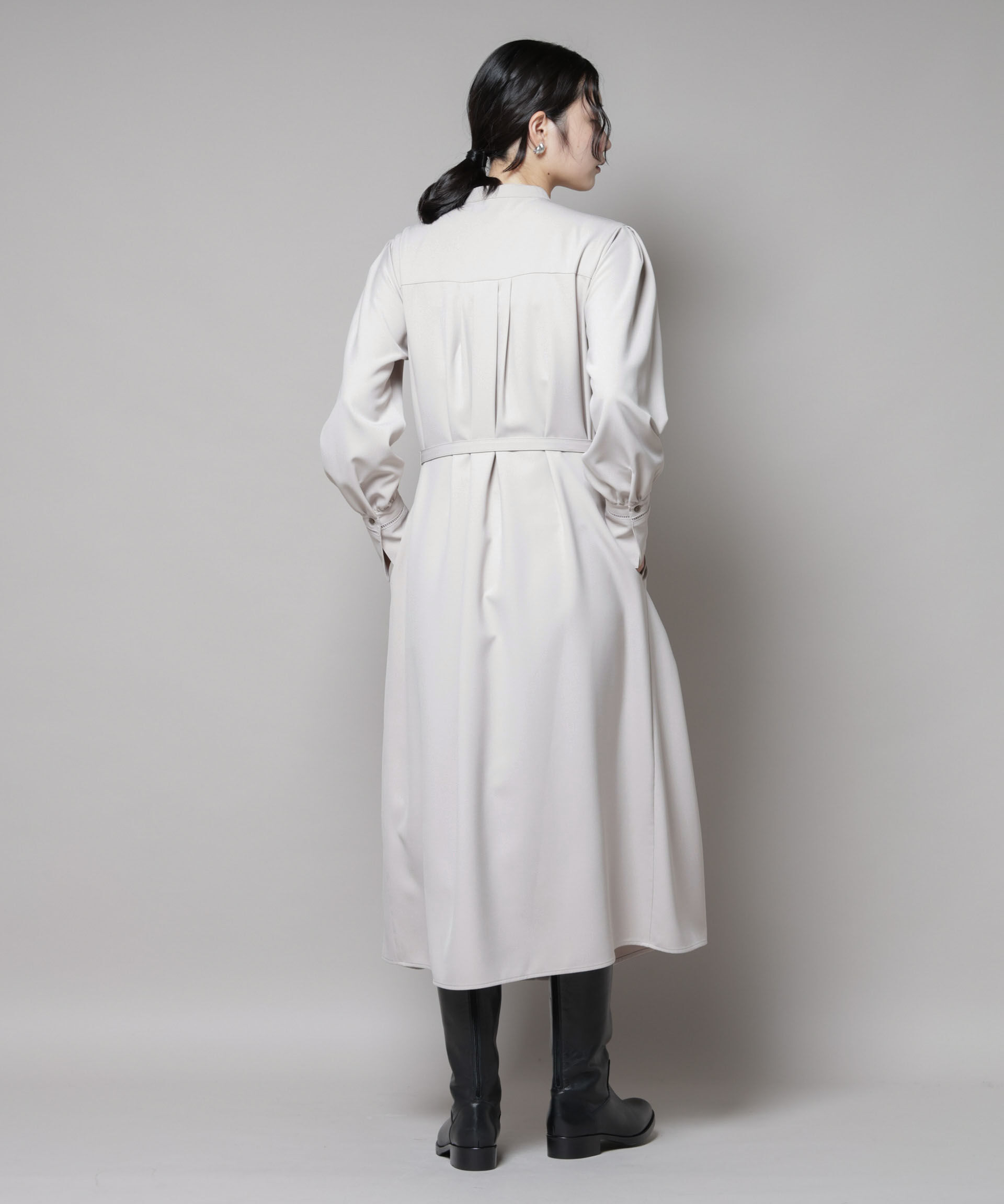 nano･universe「ダブルクロスベルト付きタックワンピース」|ワンピース|