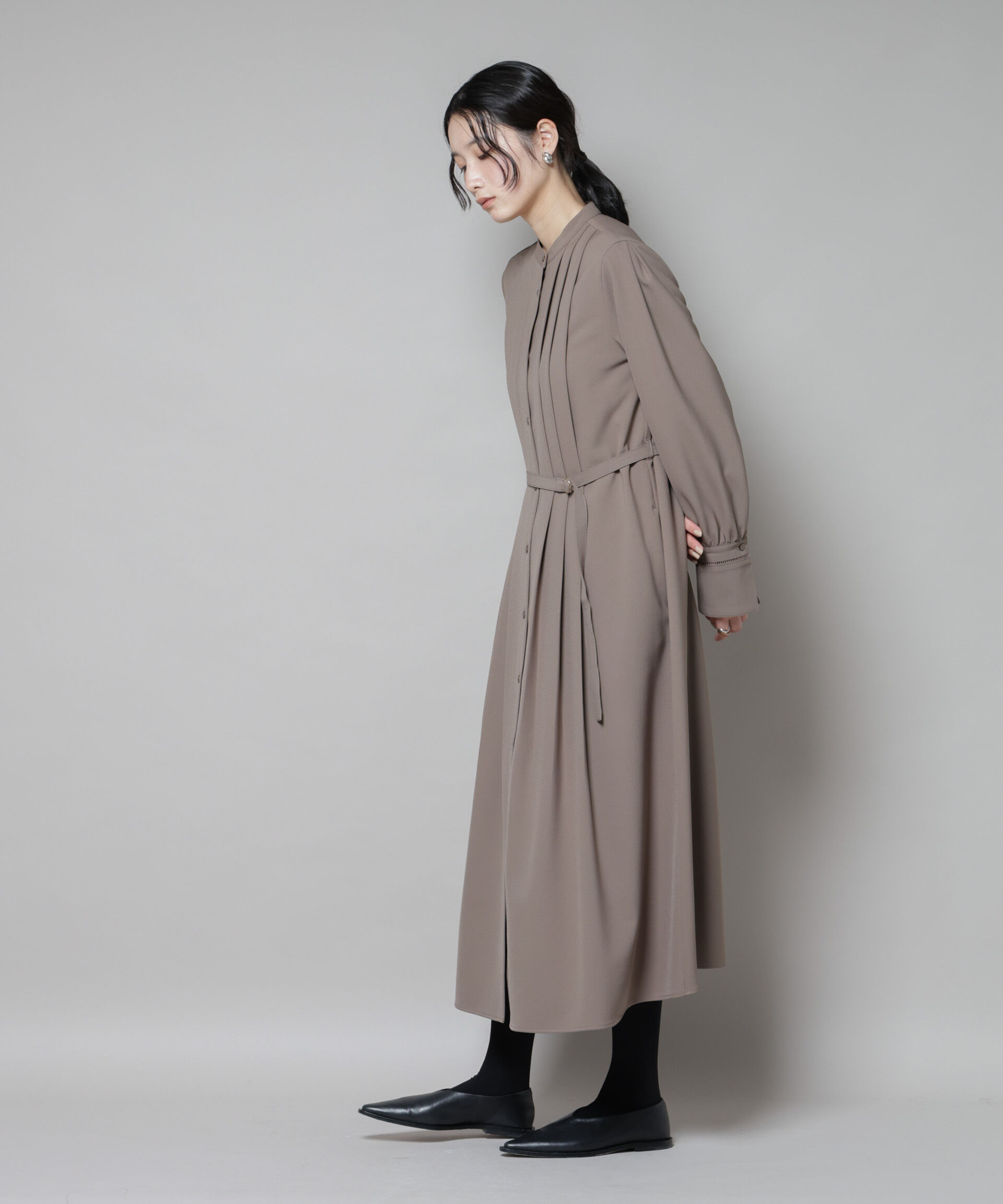 nano･universe「ダブルクロスベルト付きタックワンピース」|ワンピース|