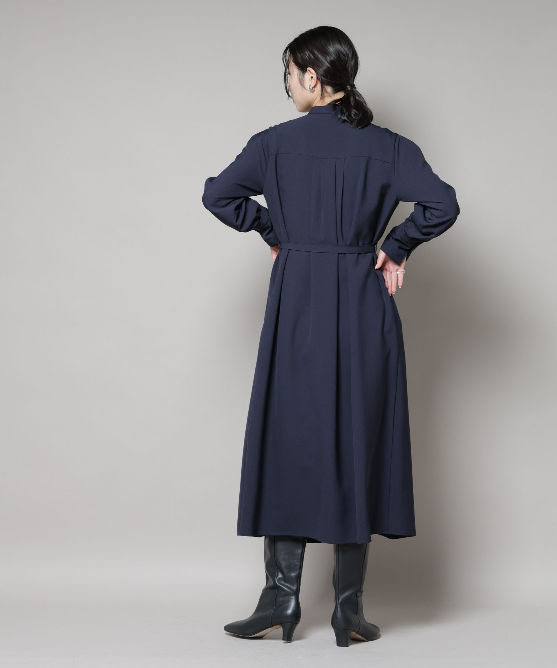 nano･universe「ダブルクロスベルト付きタックワンピース」|ワンピース|