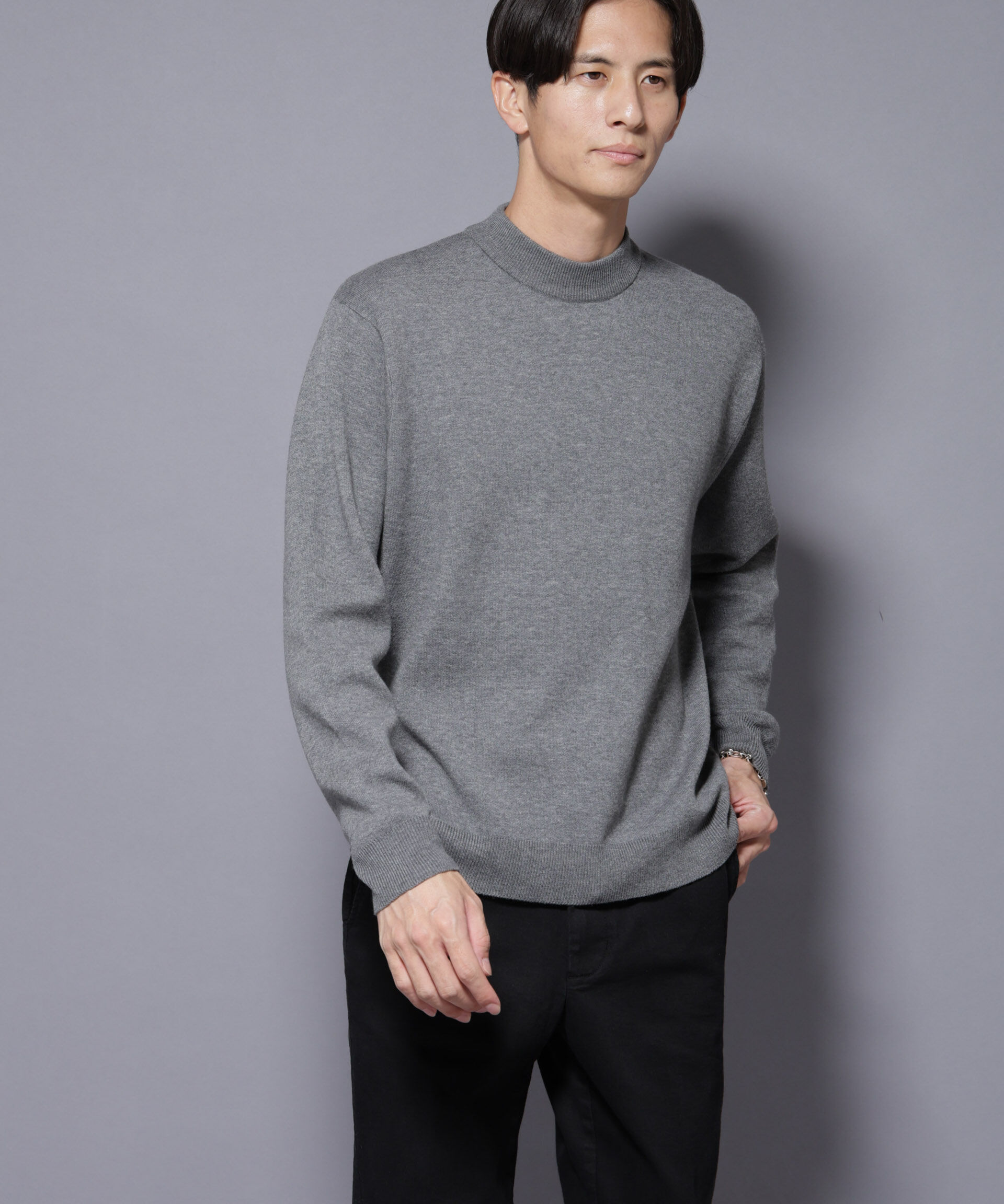 nano･universe「シルク混モックネックニット」|ニット・セーター|