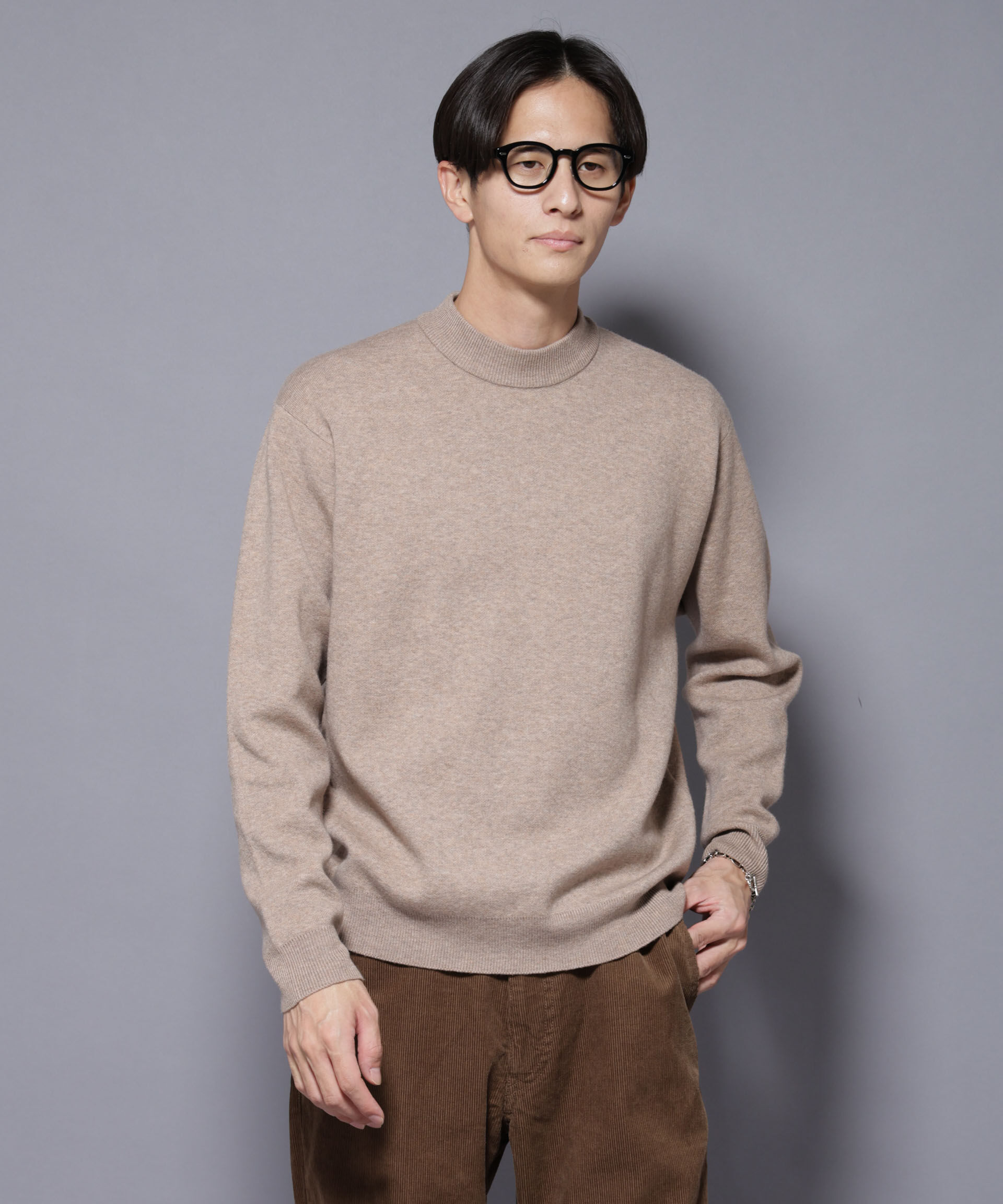 nano･universe「シルク混モックネックニット」|ニット・セーター|ライトベージ 1