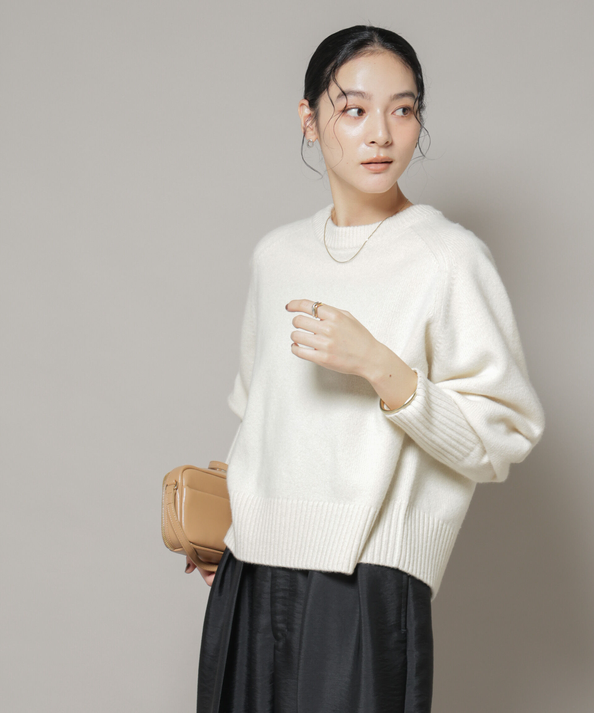 nano･universe「AQUAウールカシミヤクルーネックニットプルオーバー」|ニット・セーター|