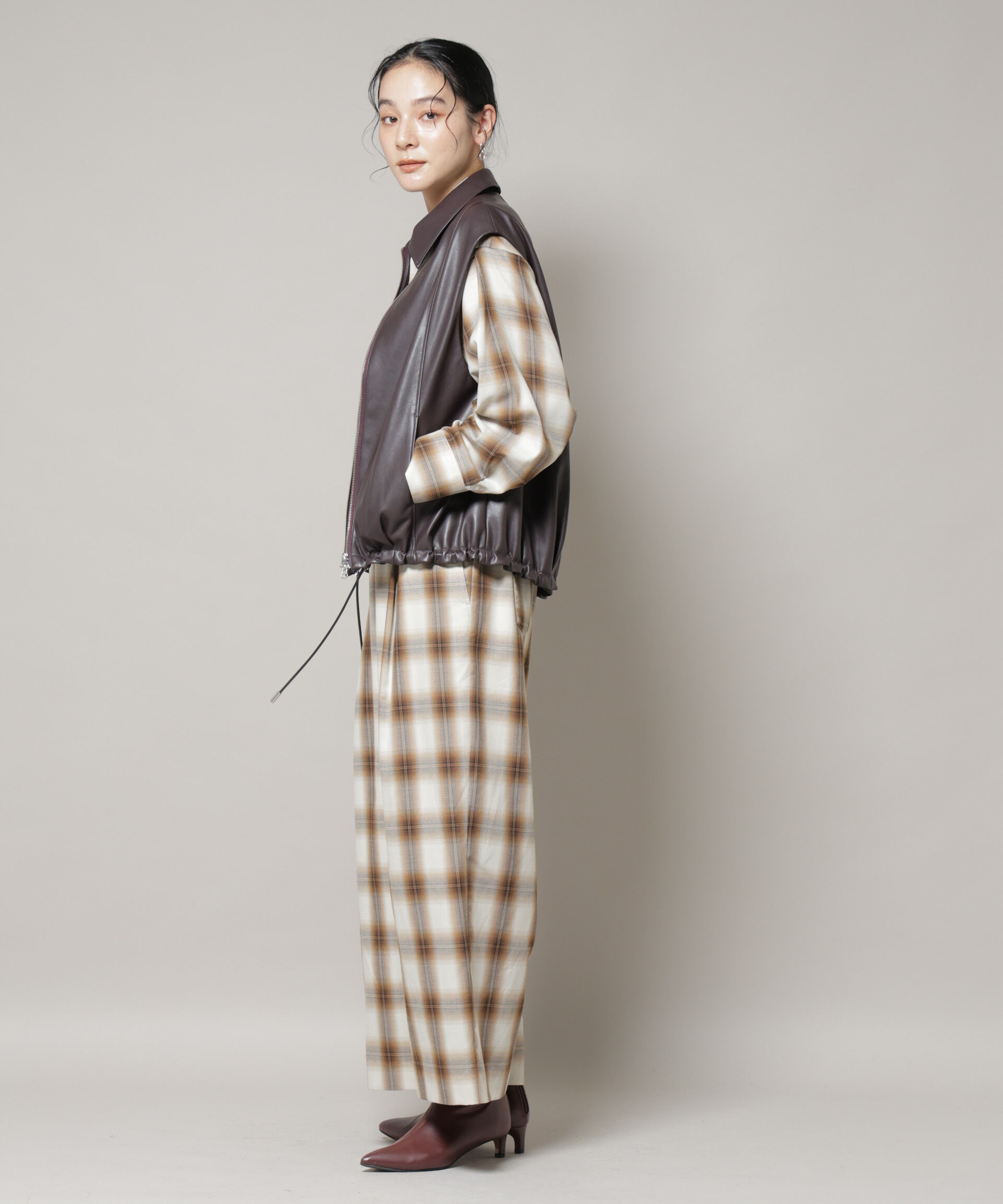 nano･universe「オンブレーチェックジャンプスーツ」|ワンピース|