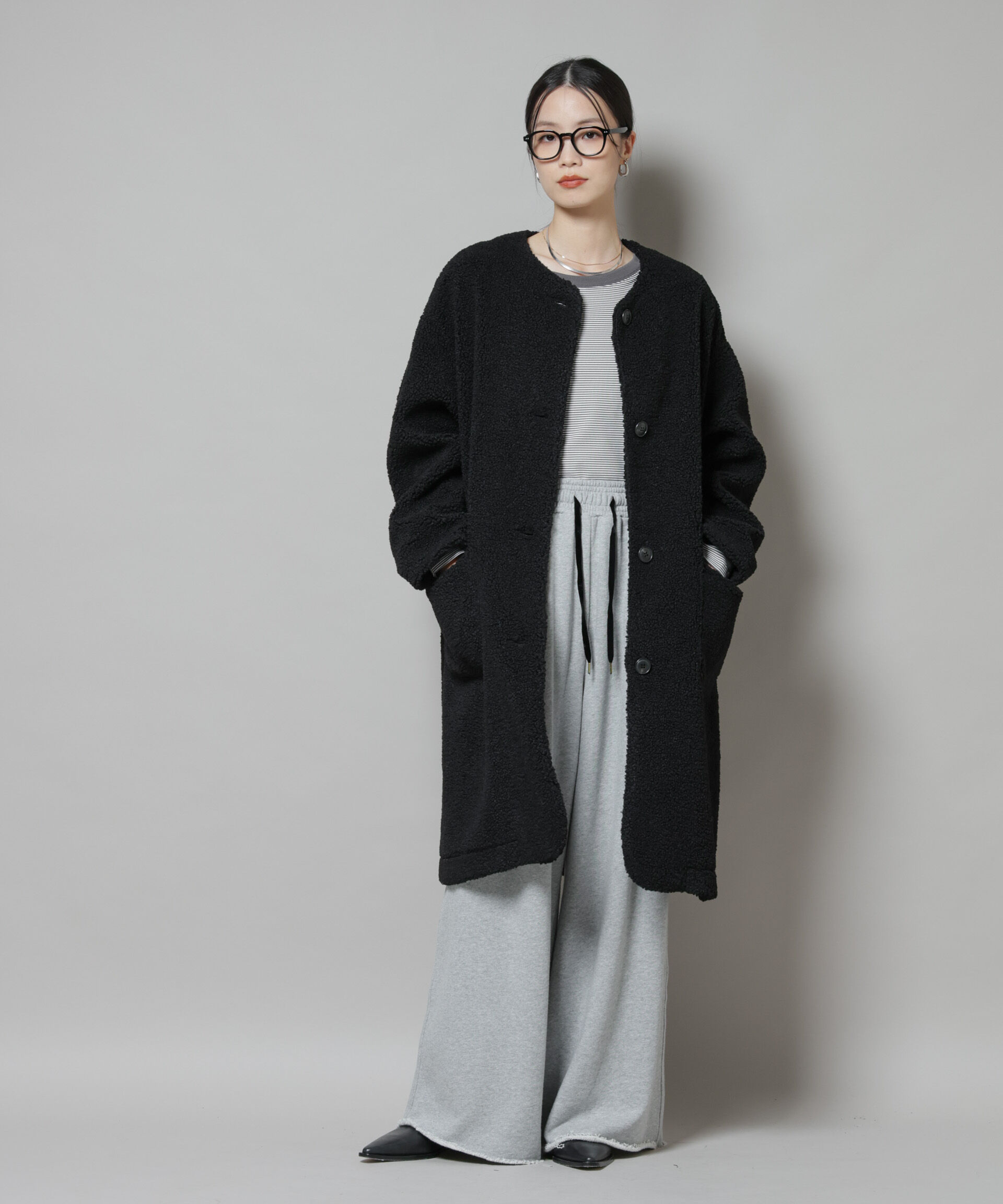 nano･universe「ソフトボアノーカラーコート」|その他|