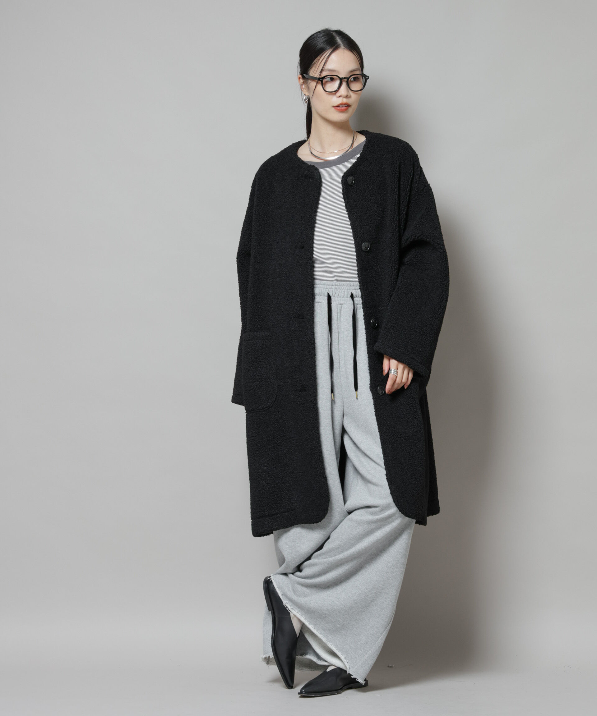 nano･universe「ソフトボアノーカラーコート」|その他|