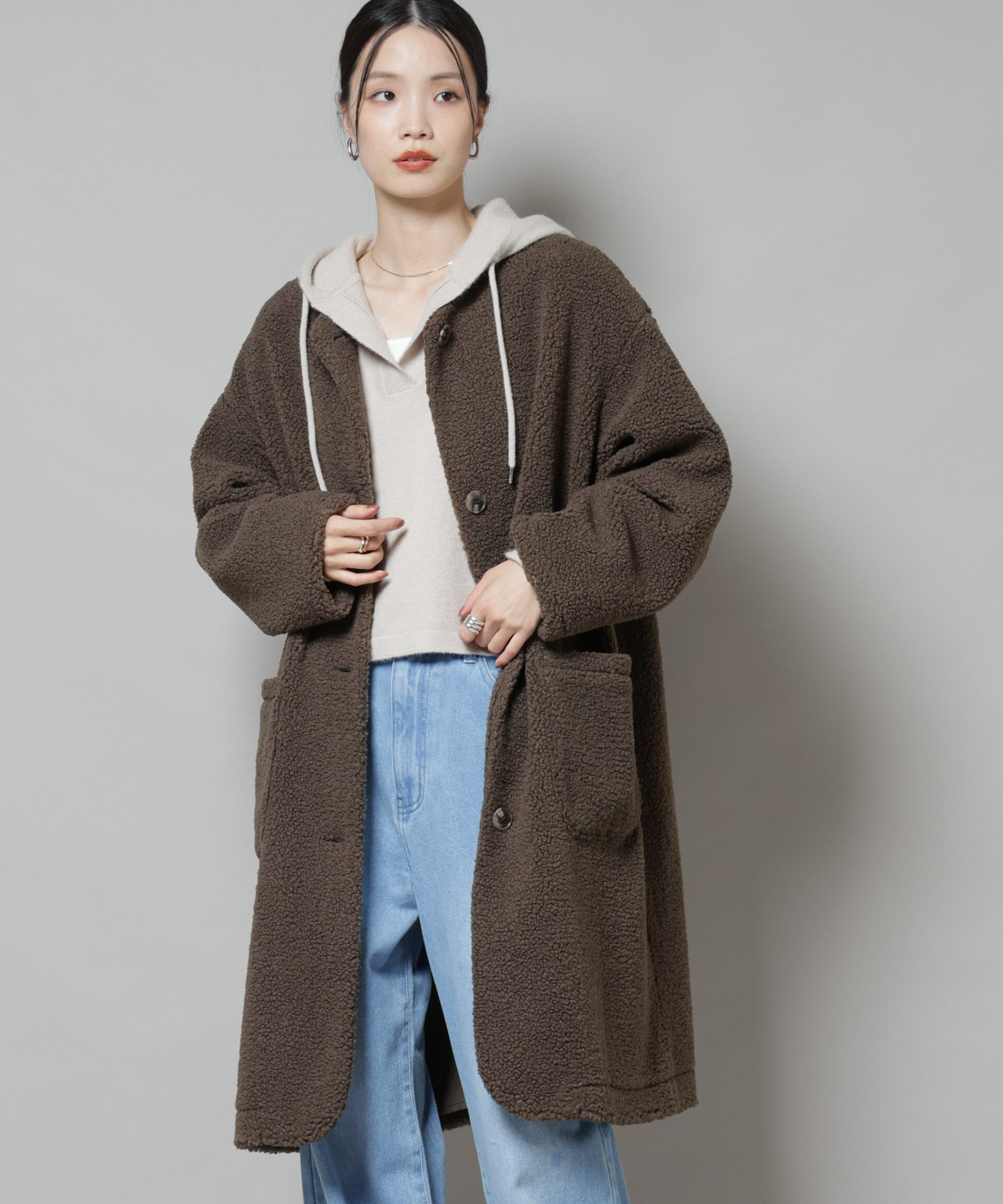 nano･universe「ソフトボアノーカラーコート」|その他|