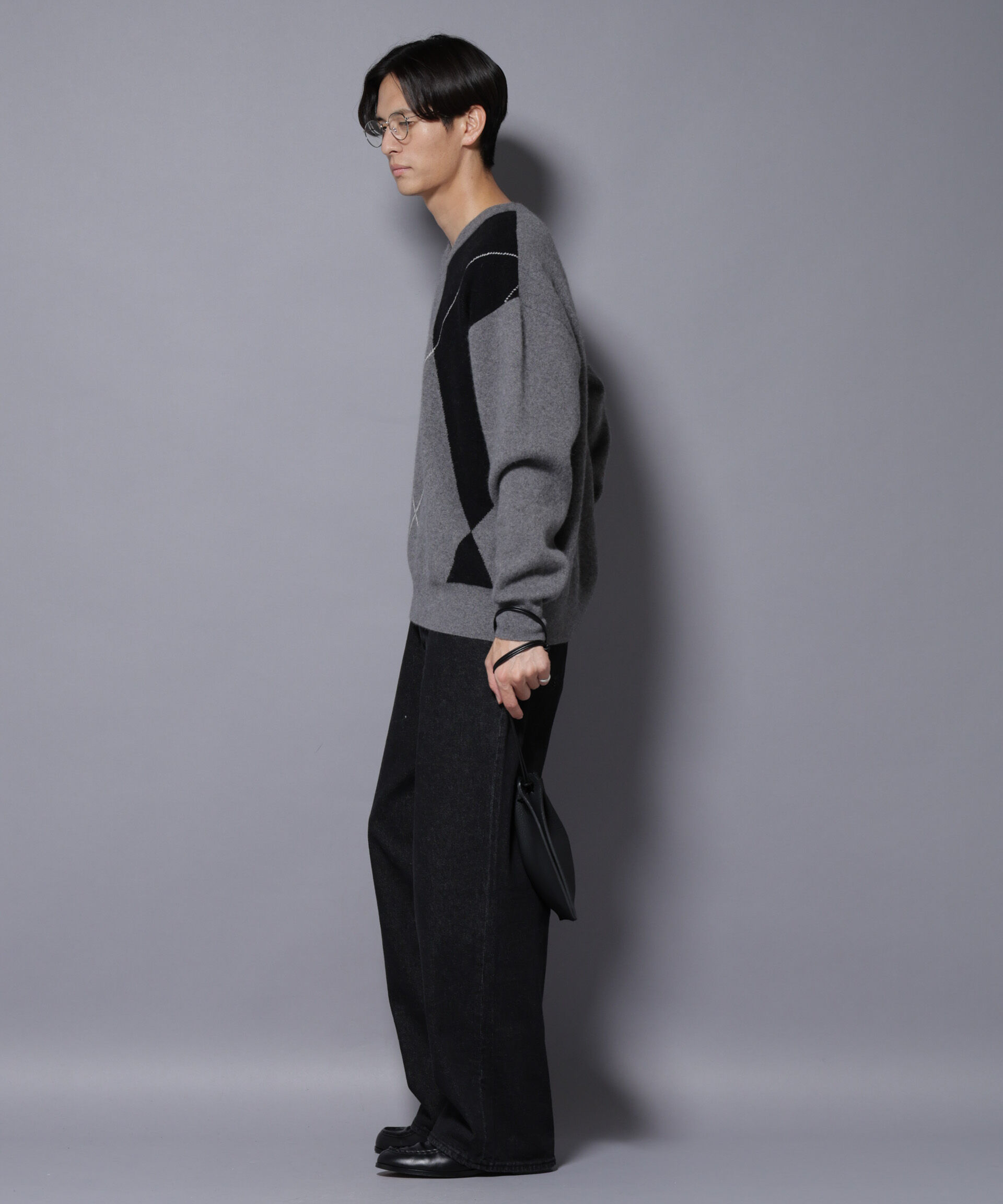 nano･universe「アンゴラ混アーガイルVネックニット」|ニット・セーター|