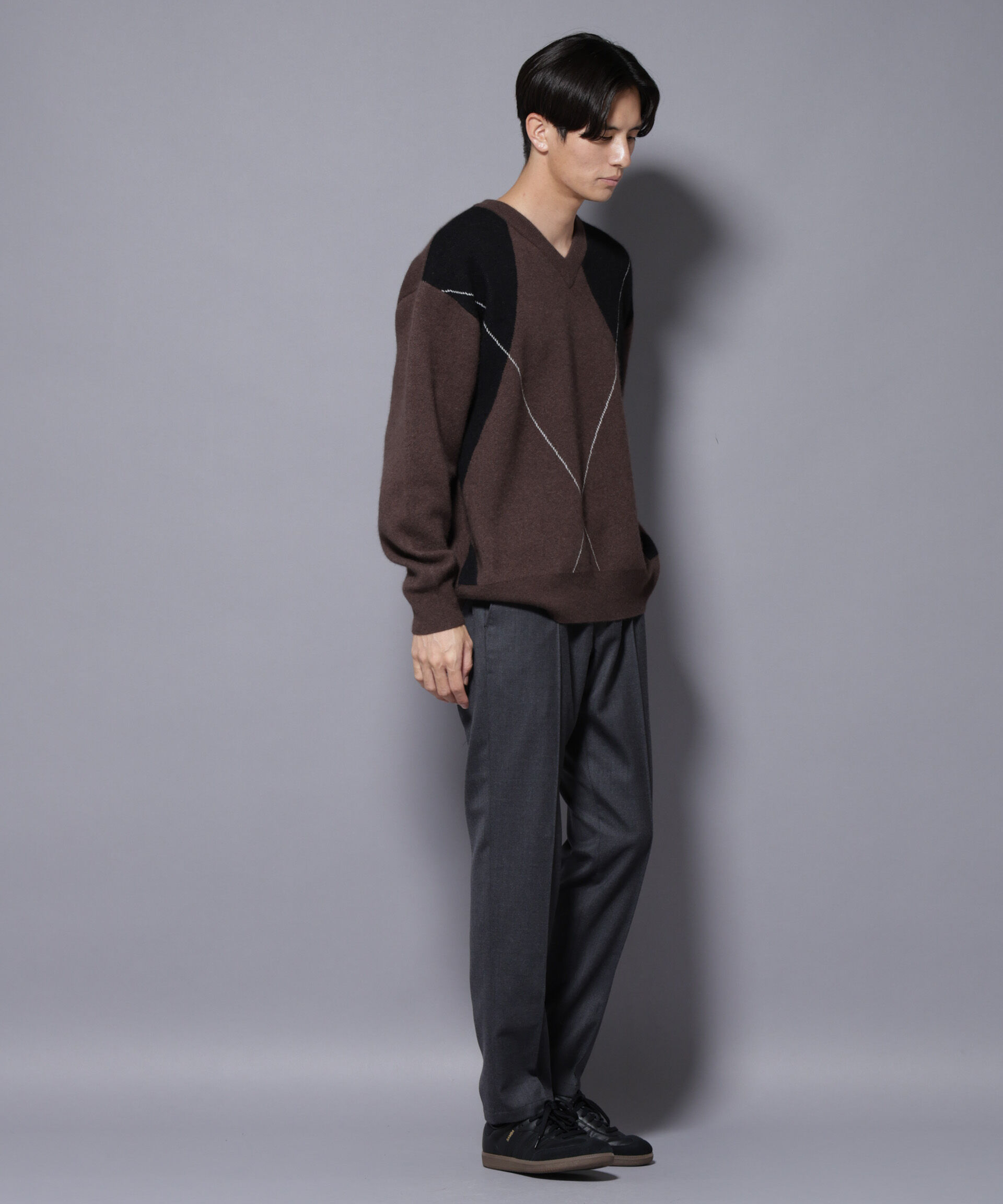 nano･universe「アンゴラ混アーガイルVネックニット」|ニット・セーター|