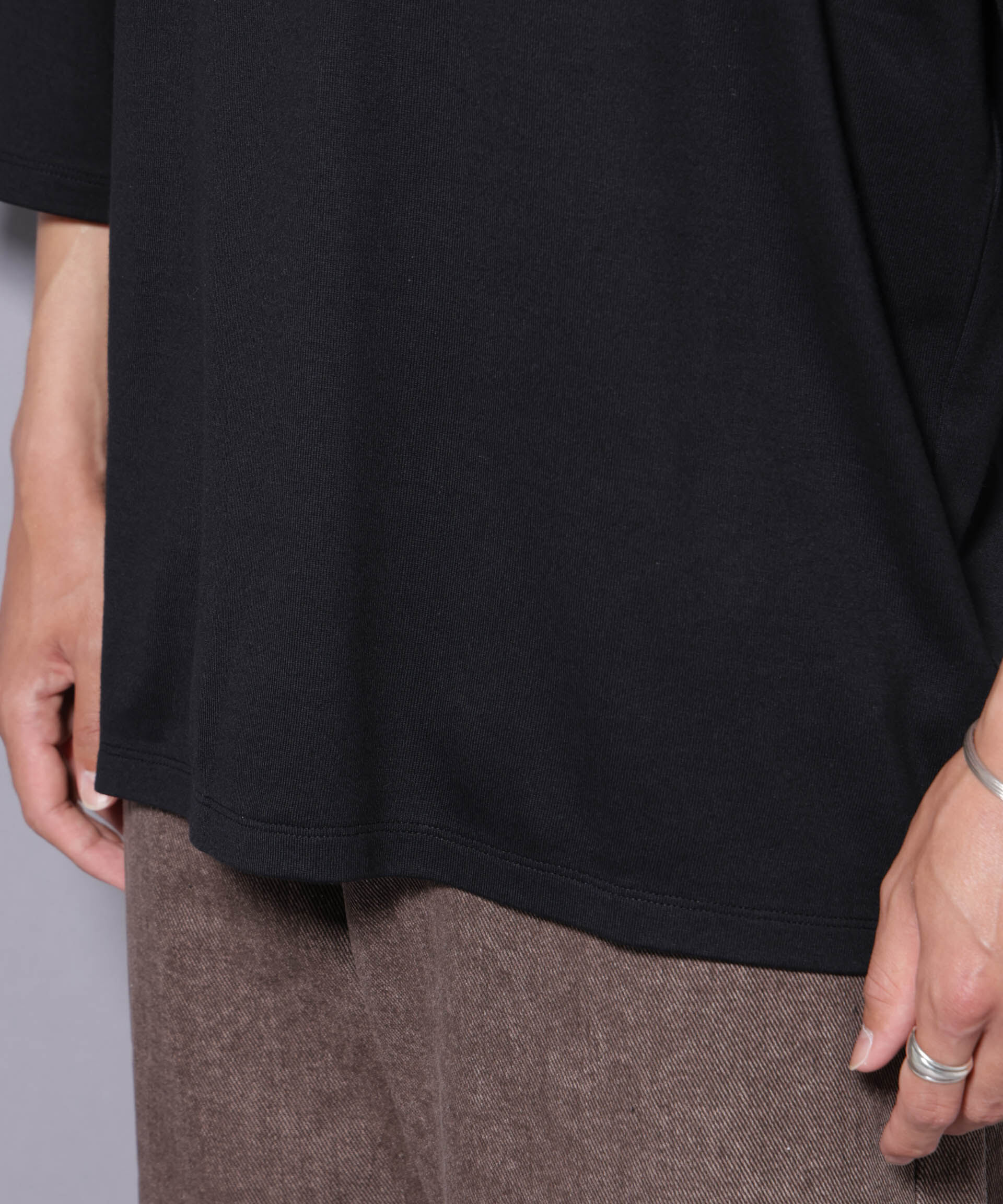 nano･universe「Anti Soaked(R) 汗染み防止 クルーネックワイドTシャツ七分袖」|Tシャツ・カットソー|