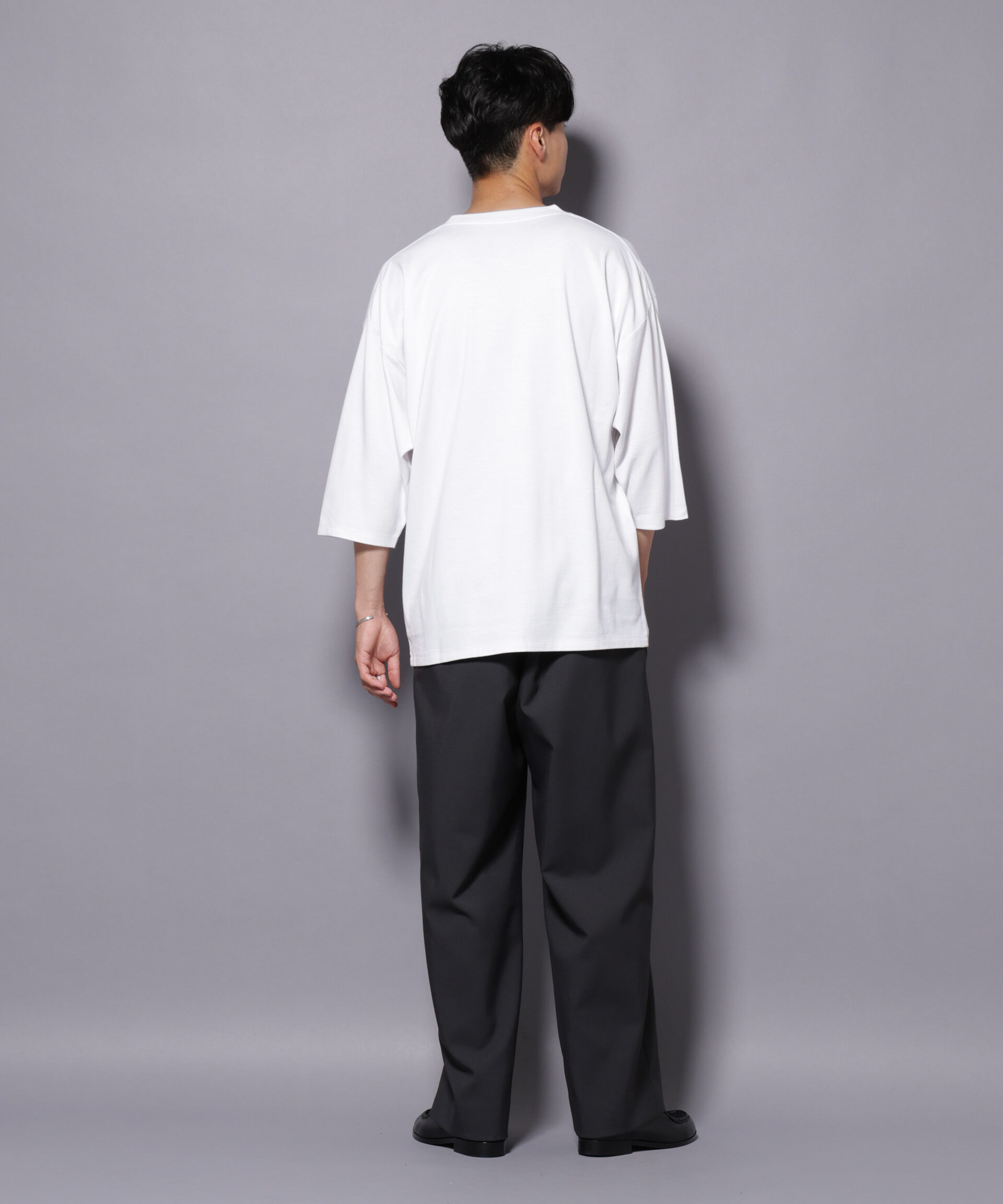 nano･universe「Anti Soaked(R) 汗染み防止 クルーネックワイドTシャツ七分袖」|Tシャツ・カットソー|