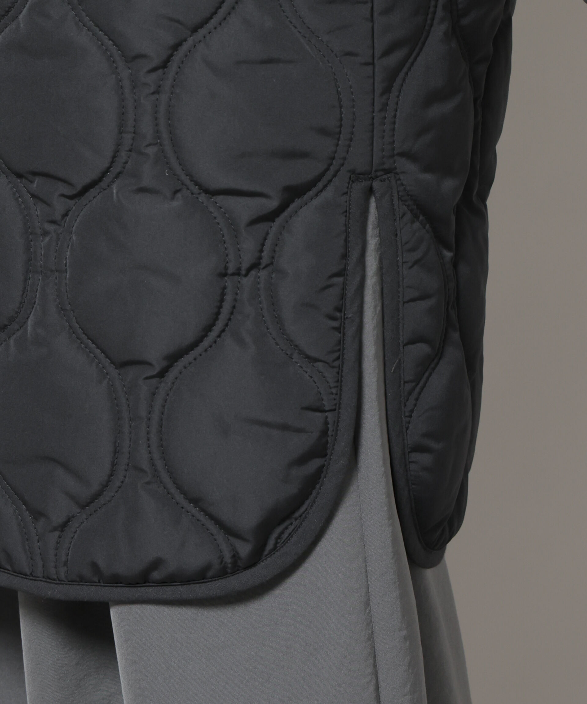 nano･universe「異素材コンビキルティングノーカラーコート」|その他|