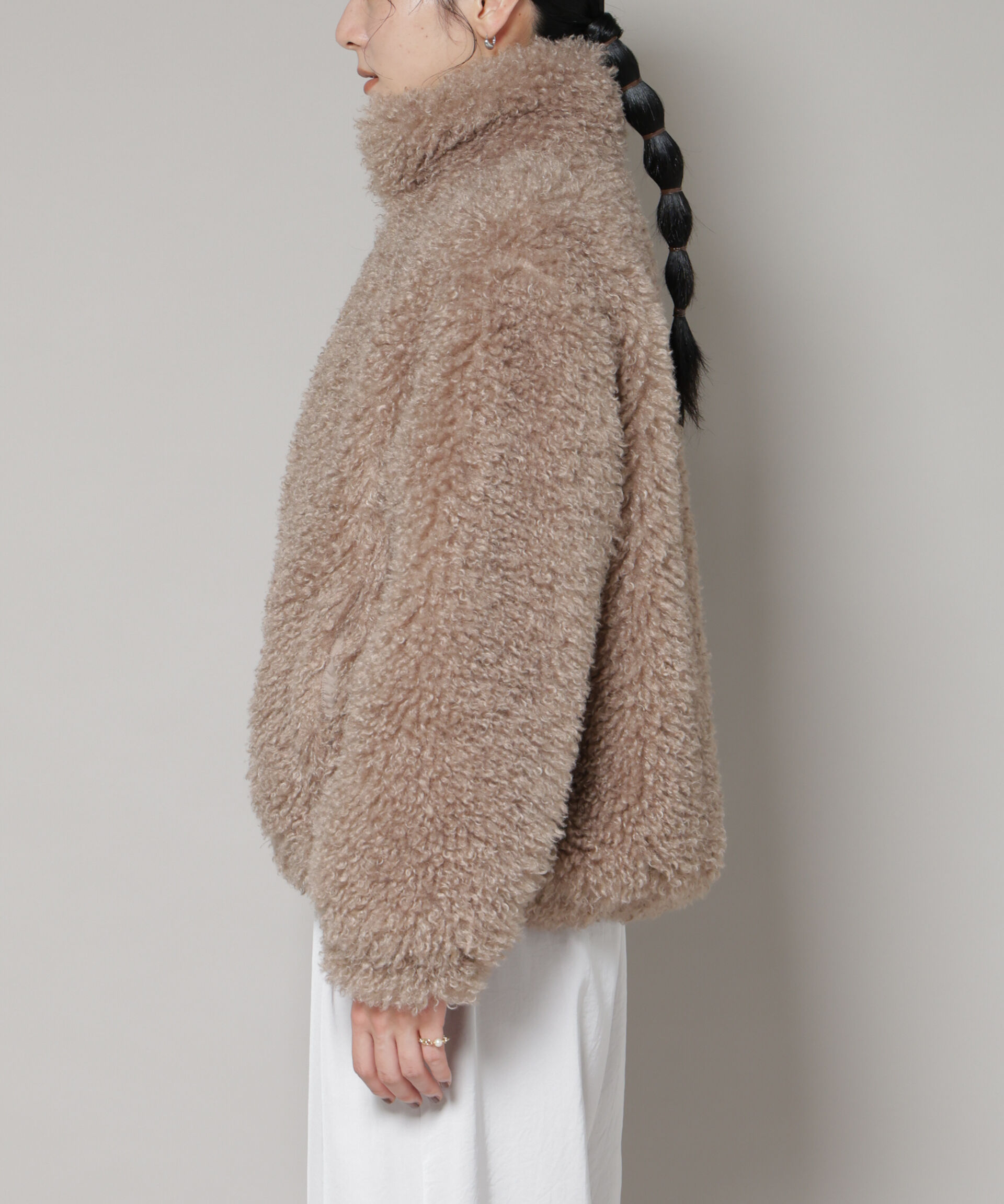 nano･universe「カーリーファースタンドブルゾン」|ブルゾン・スタジャン|