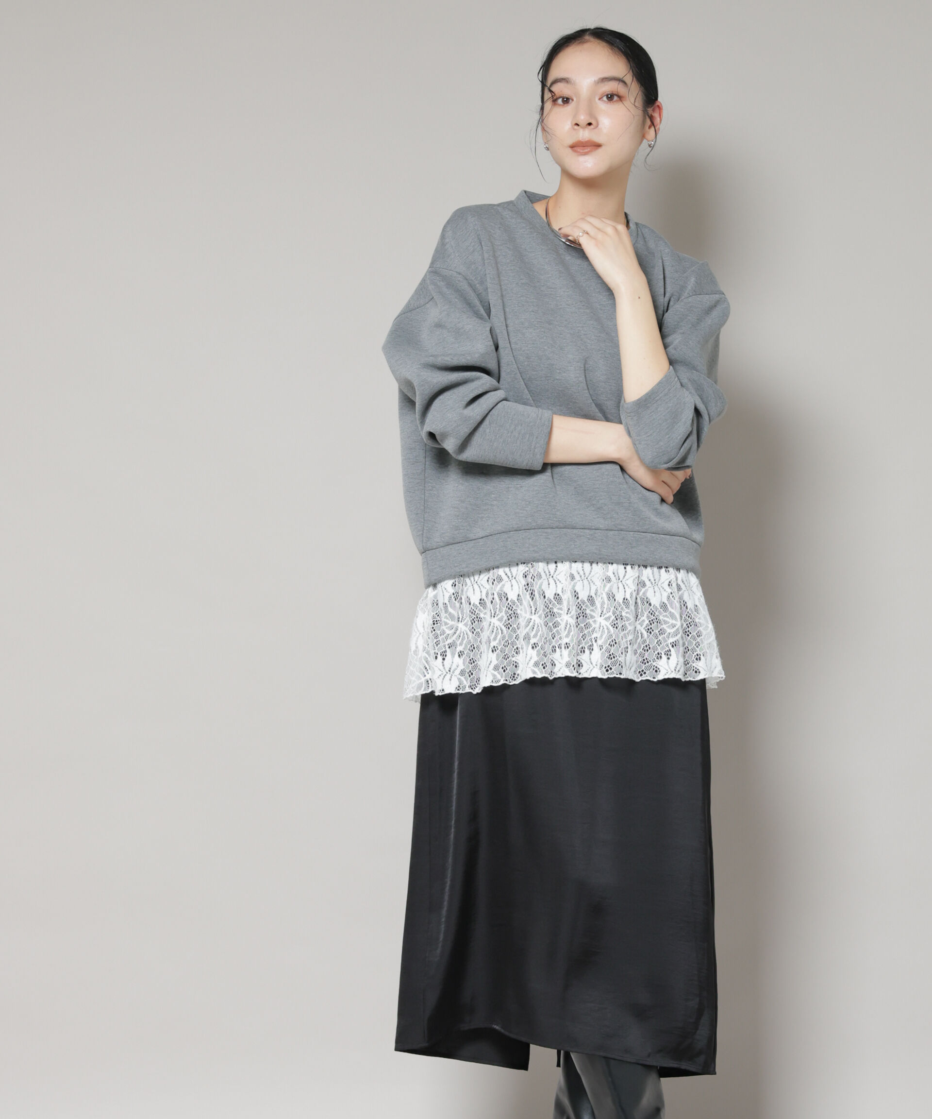 nano･universe「レースレイヤードセットワンピース」|ワンピース|