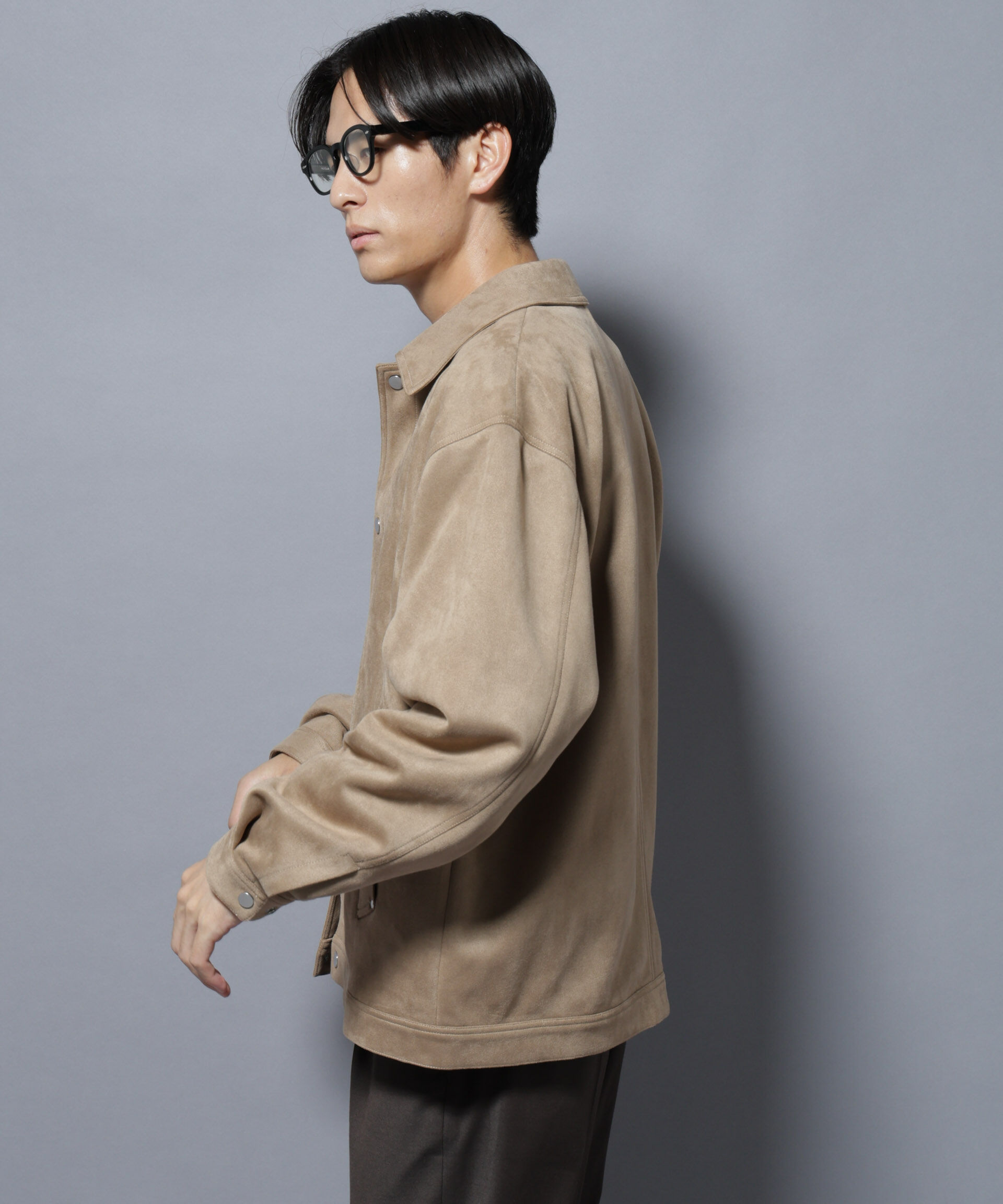 nano･universe「フェイクスエードシャツブルゾン」|ブルゾン・スタジャン|