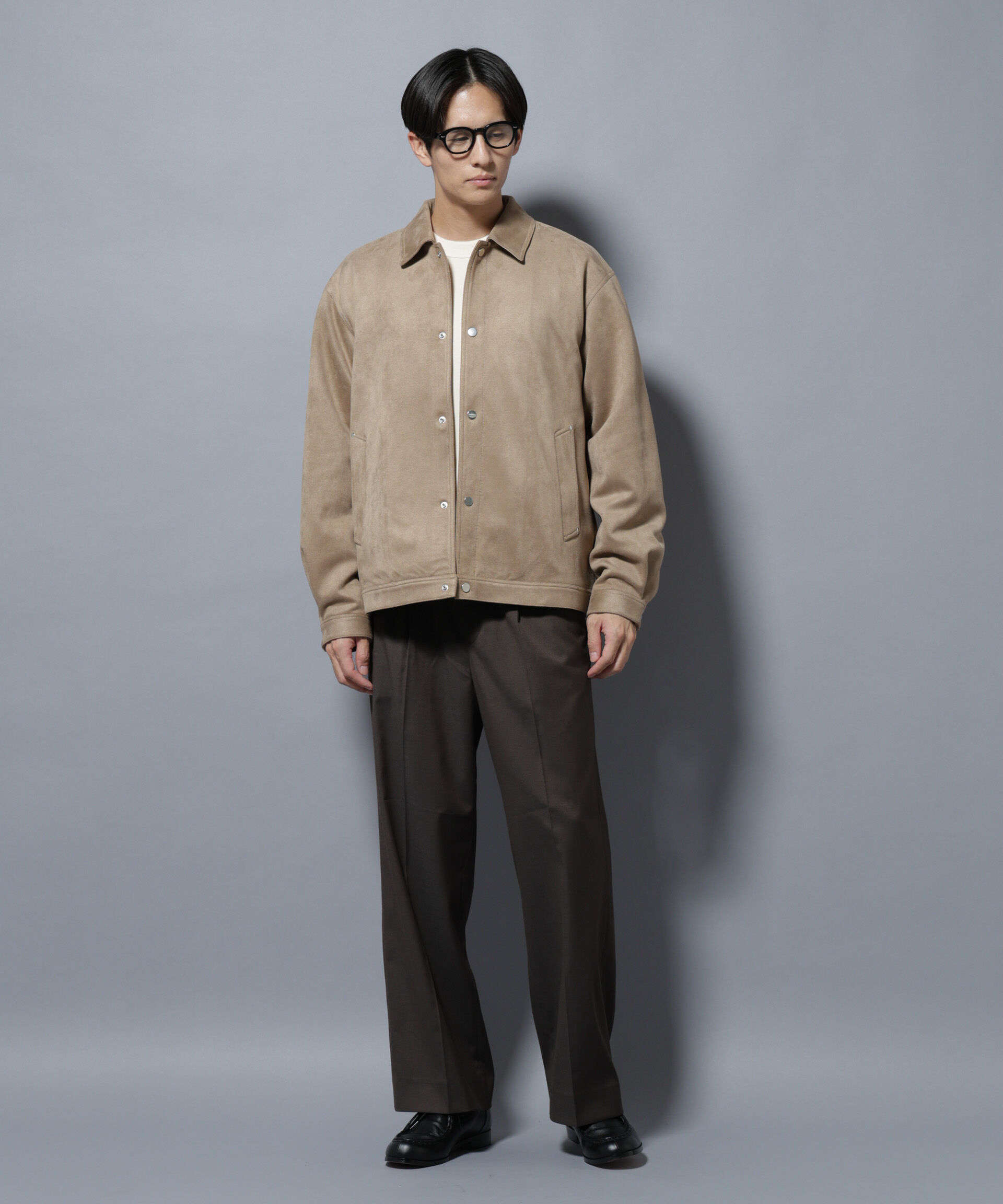 nano･universe「フェイクスエードシャツブルゾン」|ブルゾン・スタジャン|