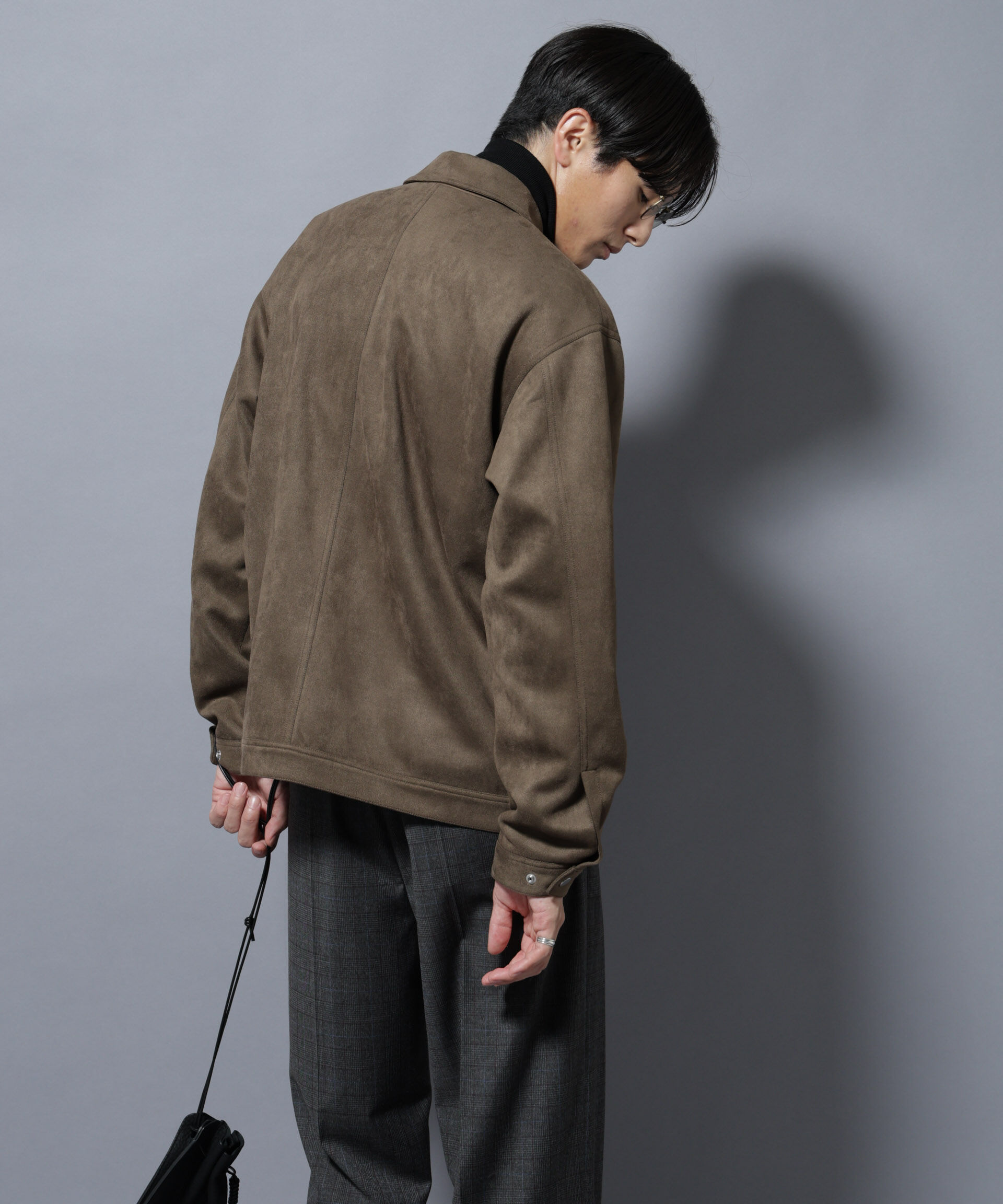 nano･universe「フェイクスエードシャツブルゾン」|ブルゾン・スタジャン|