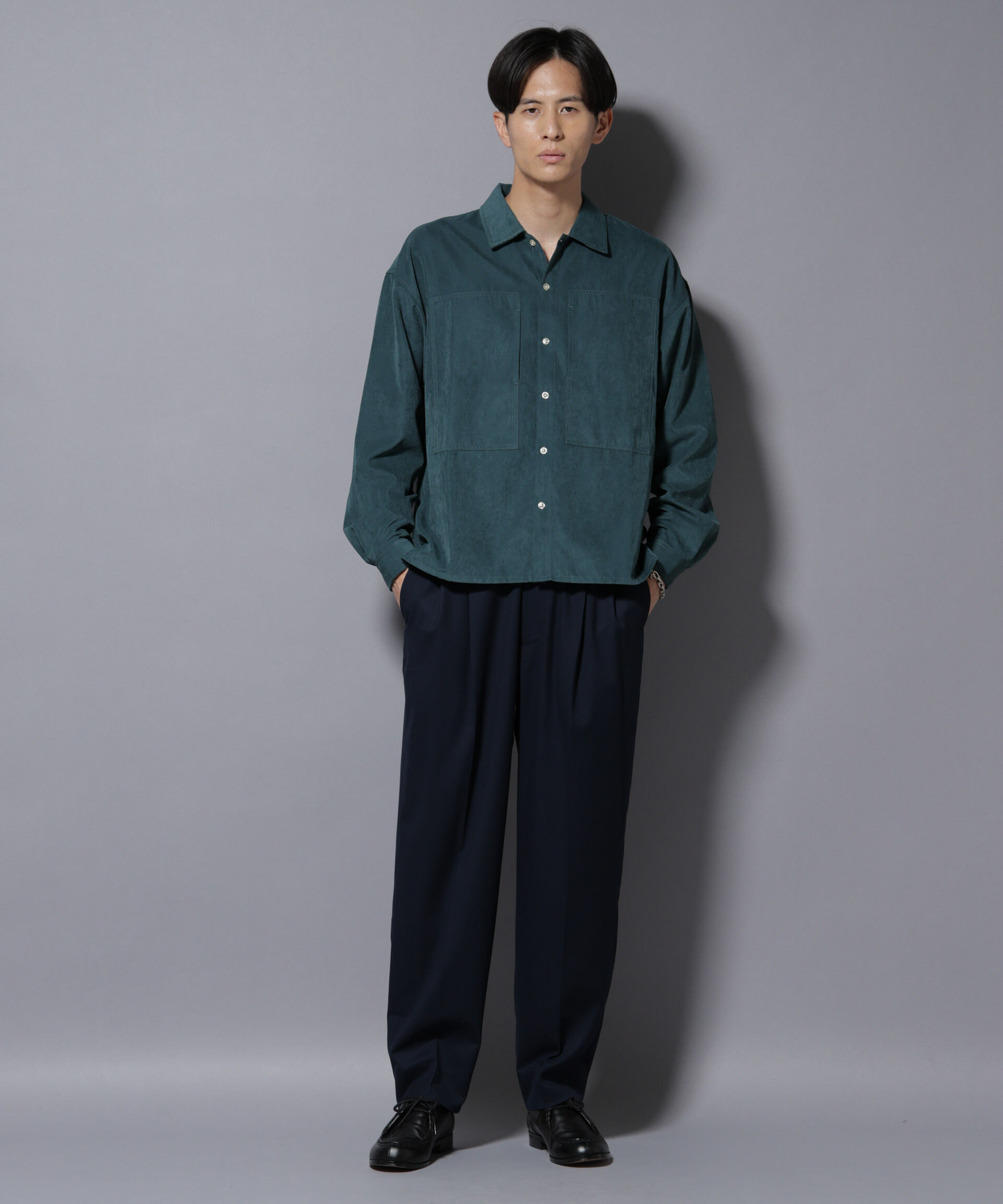 nano･universe「NORMANBROS別注ワイドポケット ピーチ起毛シャツ(セットアップ可)」|シャツ・ブラウス|