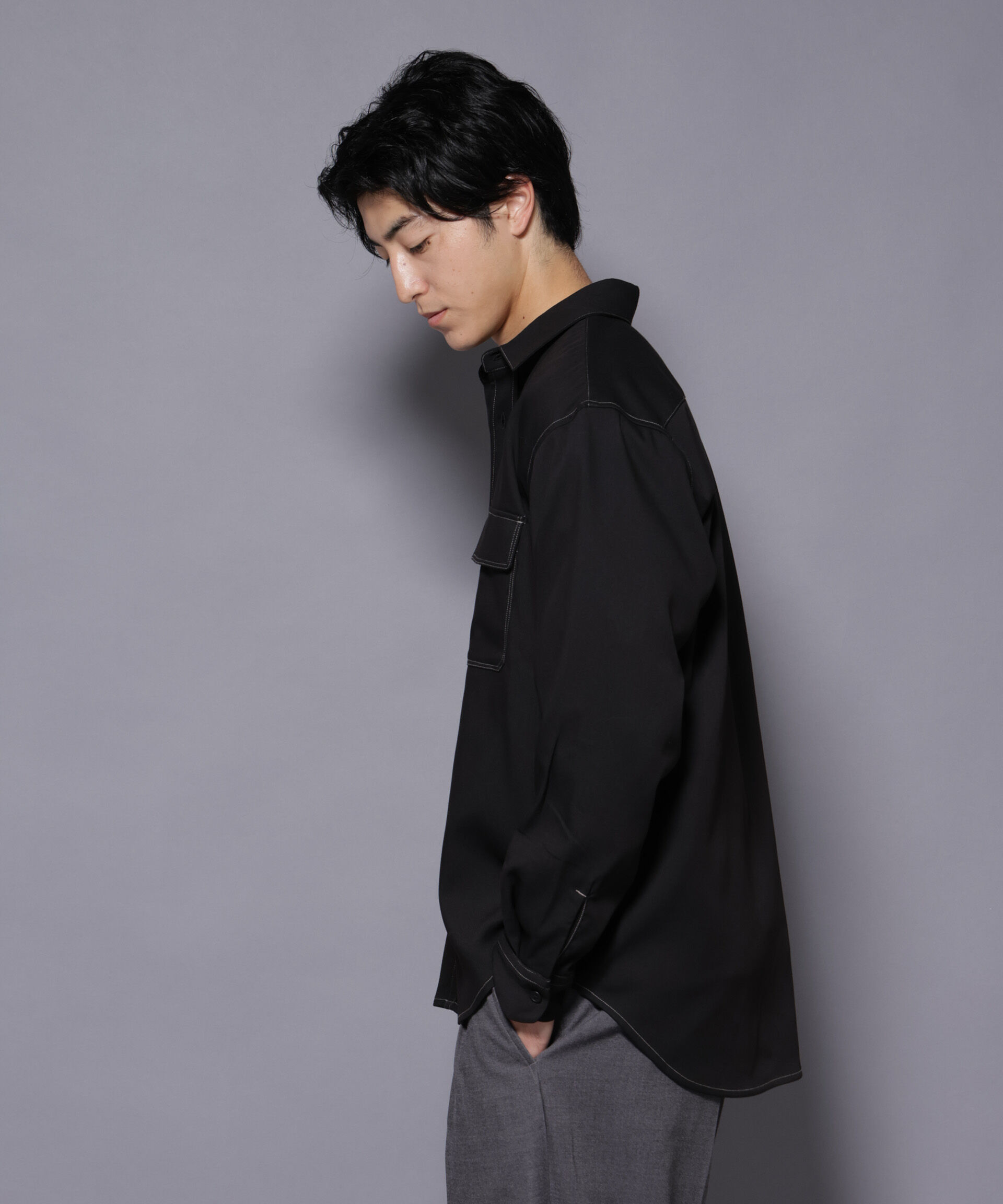 nano･universe「ストレッチツイルフラップポケットシャツ」|シャツ・ブラウス|