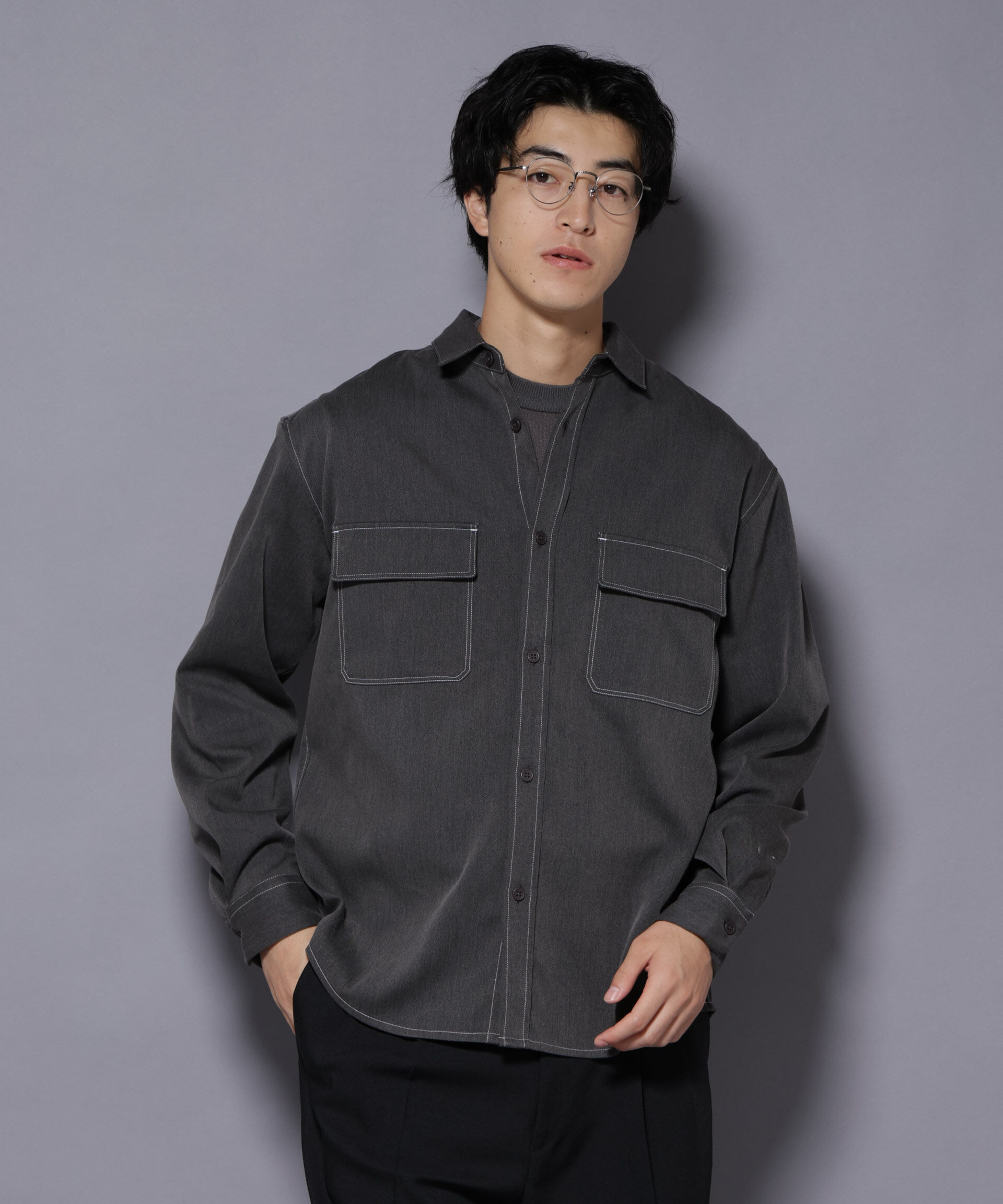 nano･universe「ストレッチツイルフラップポケットシャツ」|シャツ・ブラウス|