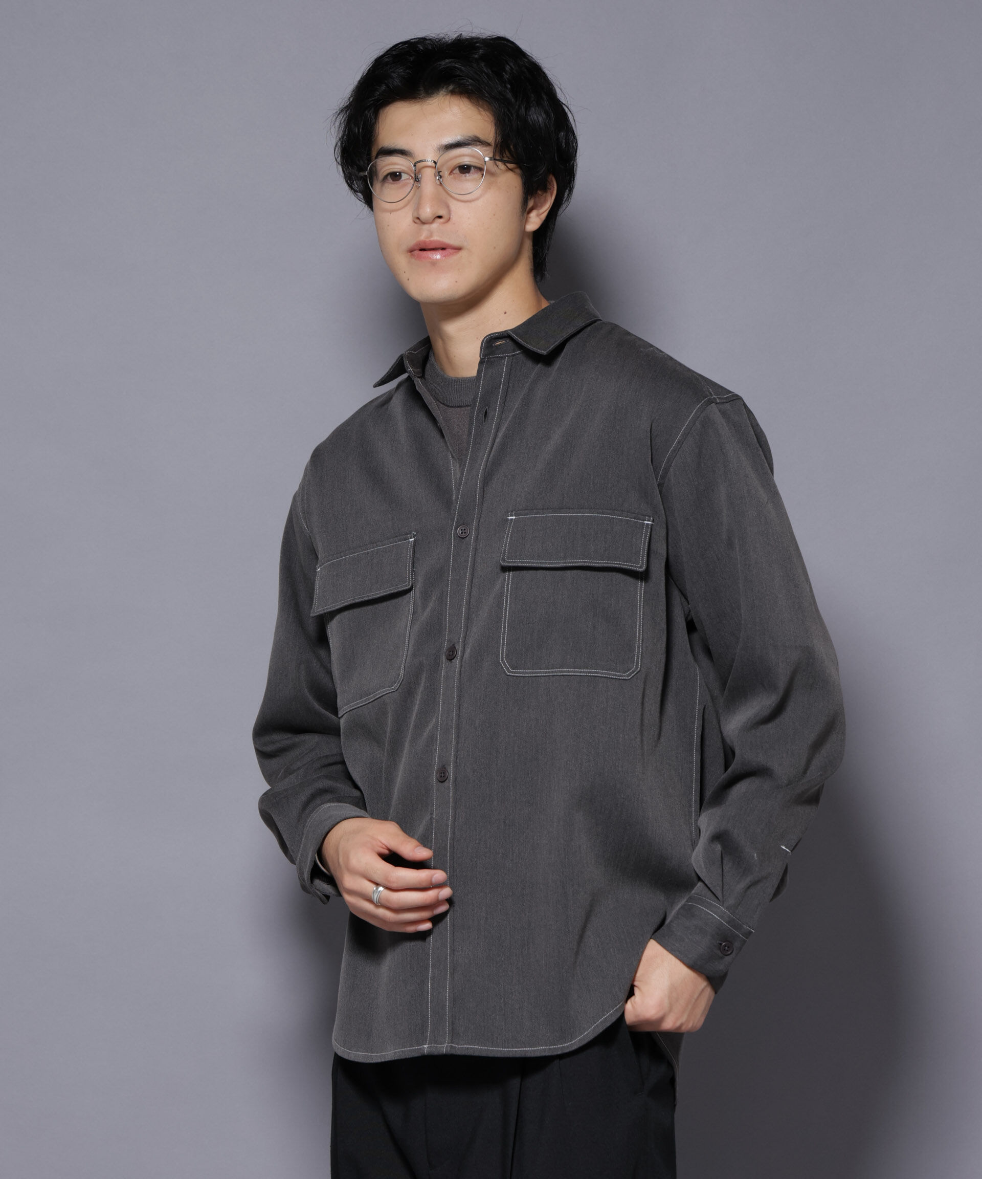 nano･universe「ストレッチツイルフラップポケットシャツ」|シャツ・ブラウス|