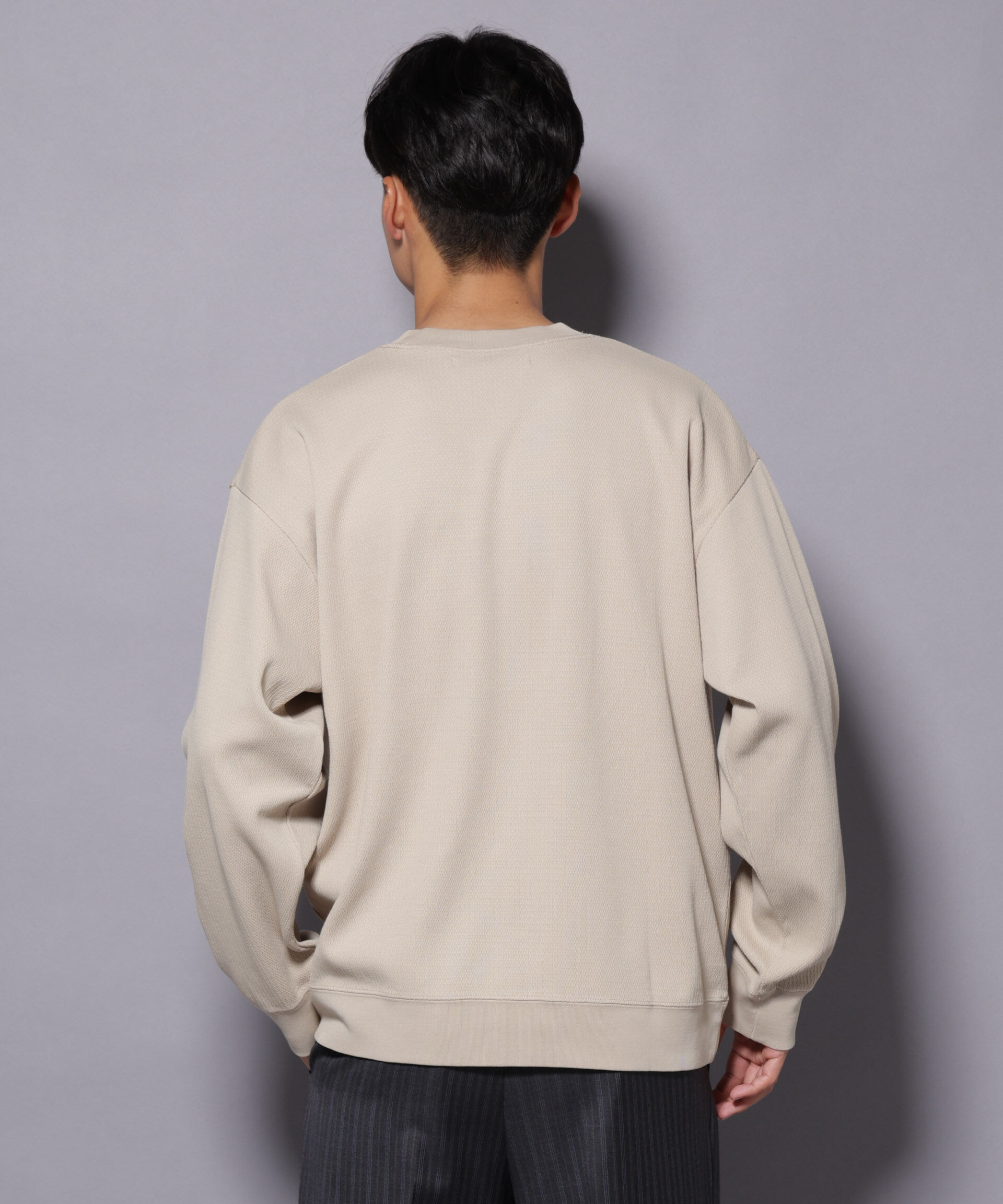 nano･universe「コットンガーメントダイサーマルクルーネックプルオーバー」|Tシャツ・カットソー|