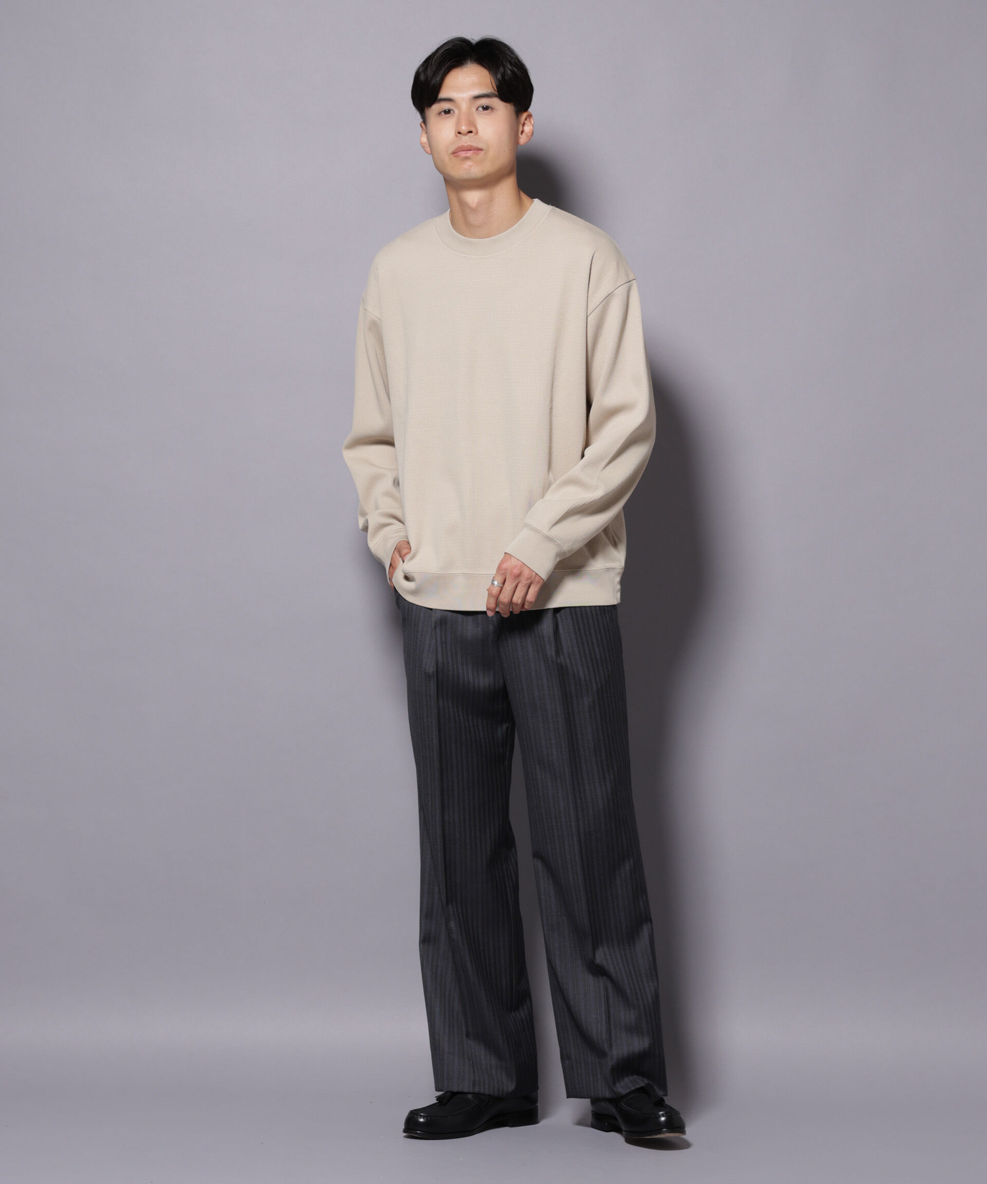 nano･universe「コットンガーメントダイサーマルクルーネックプルオーバー」|Tシャツ・カットソー|