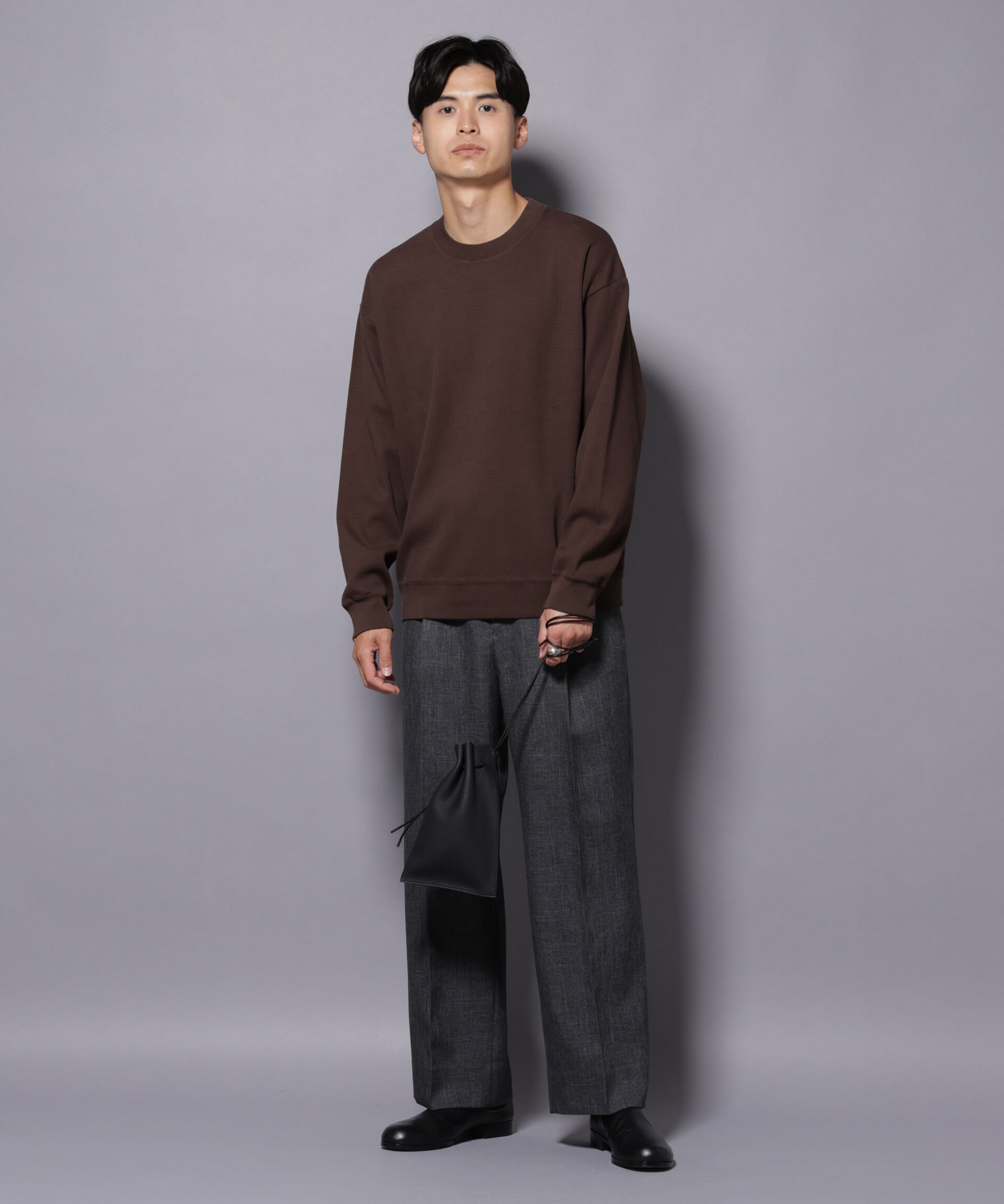 nano･universe「コットンガーメントダイサーマルクルーネックプルオーバー」|Tシャツ・カットソー|