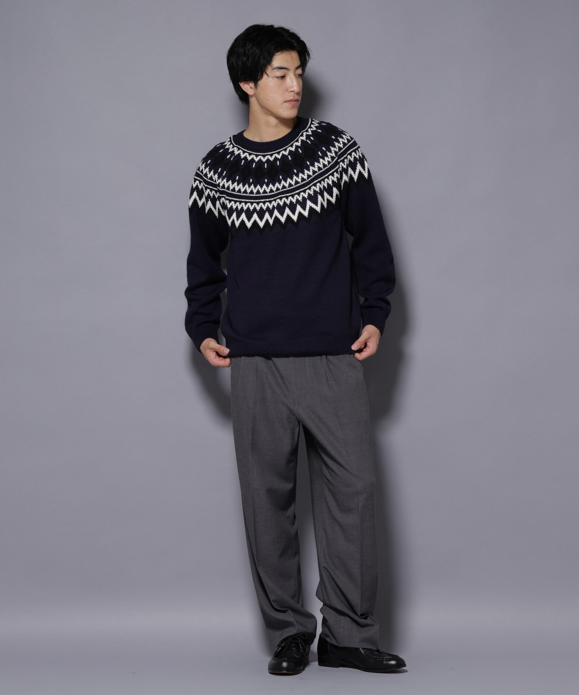 nano･universe「モールヤーンノルディックニット」|ニット・セーター|